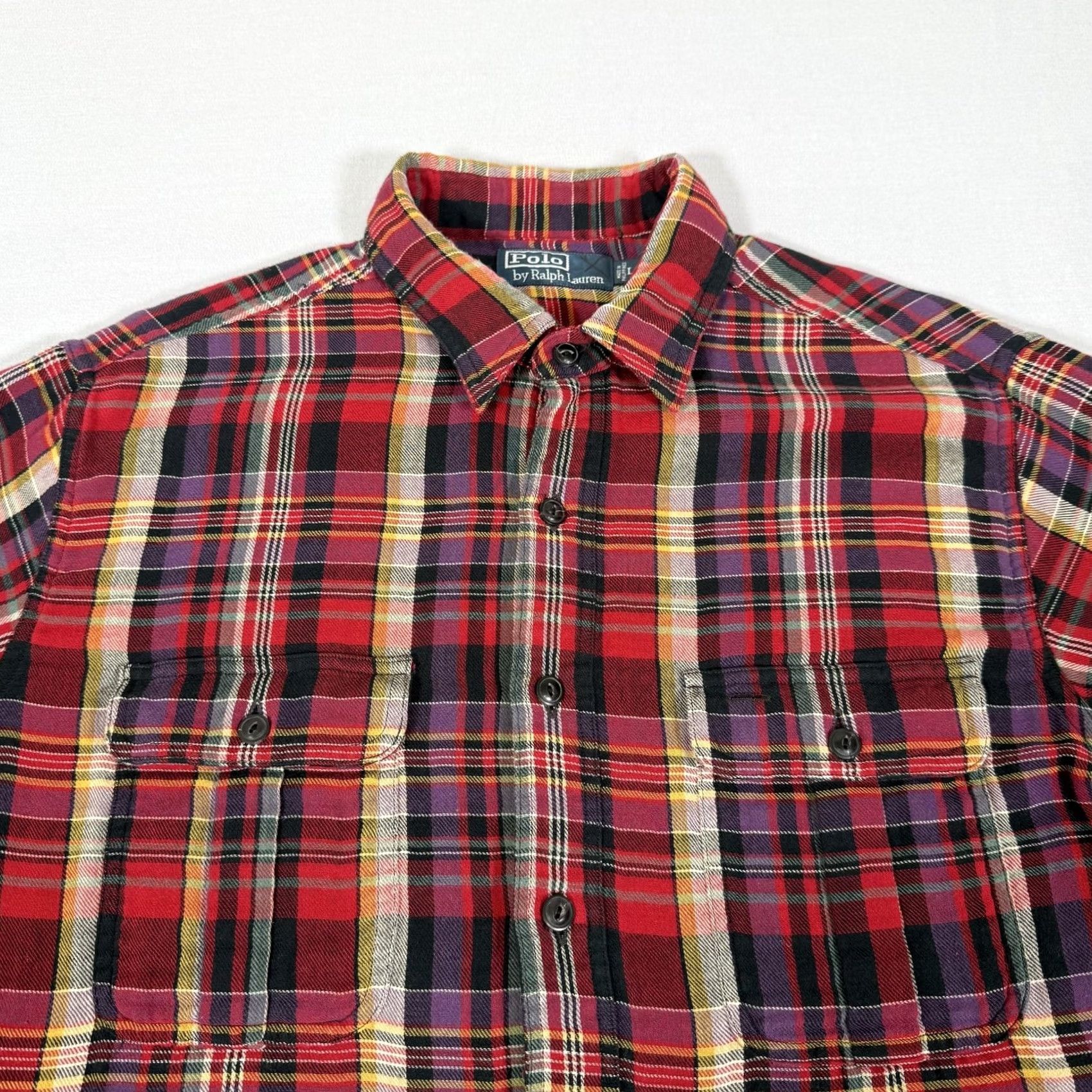 Polo Ralph Lauren Polo Ralph Lauren Shirt Men L Red Plaid Flannel Button Up 90s Vintage Christmas Casual Outdoor Winter Fall Weather Size US L / EU 52-54 / 3 - 2 Thumbnail