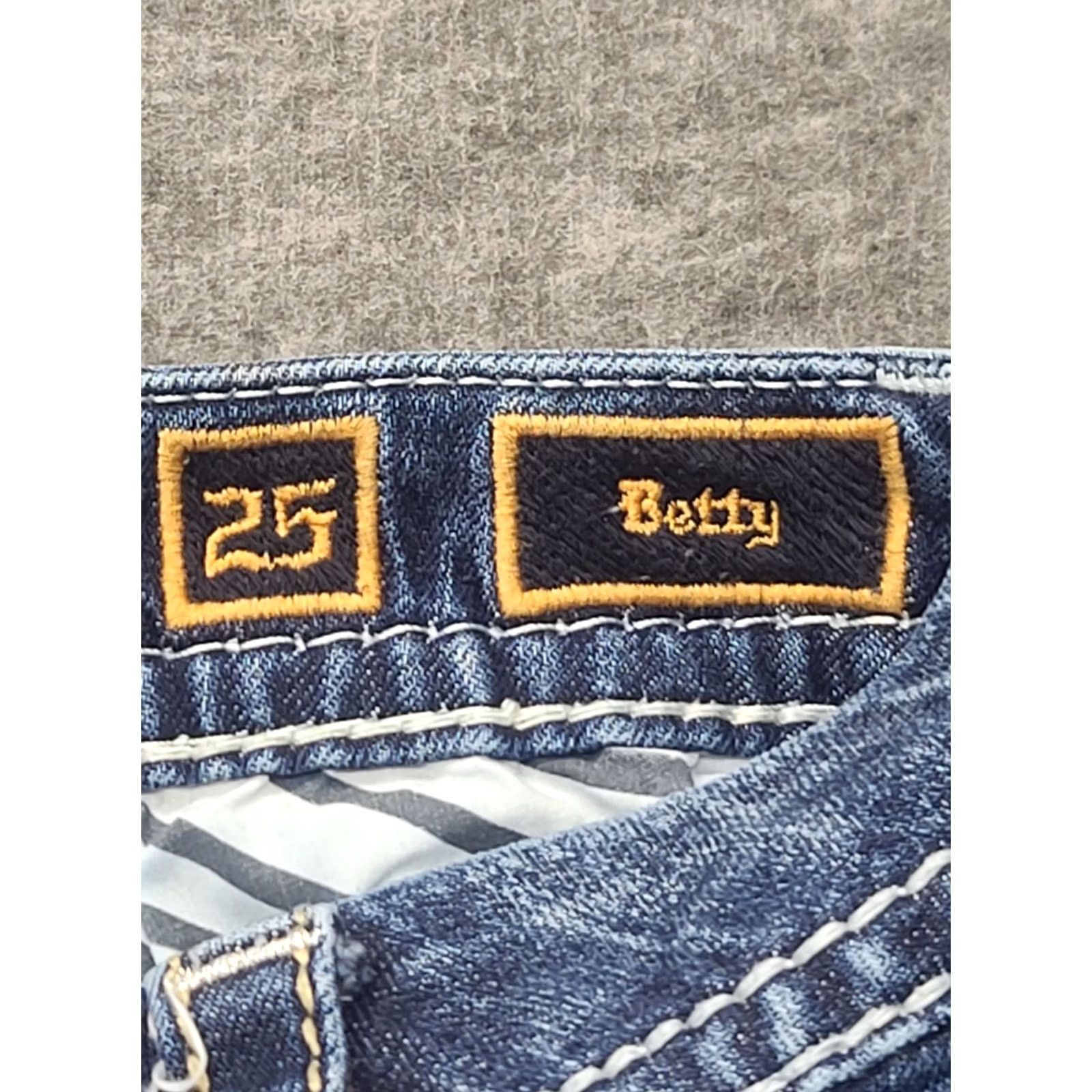 Vintage Rock Revival Jeans Womens 25x31 Betty Easy Skinny Fit Ankle Cut Low Rise Stretch Denim Blue 5-Pocket Size 42" / US 20 - 4 Thumbnail