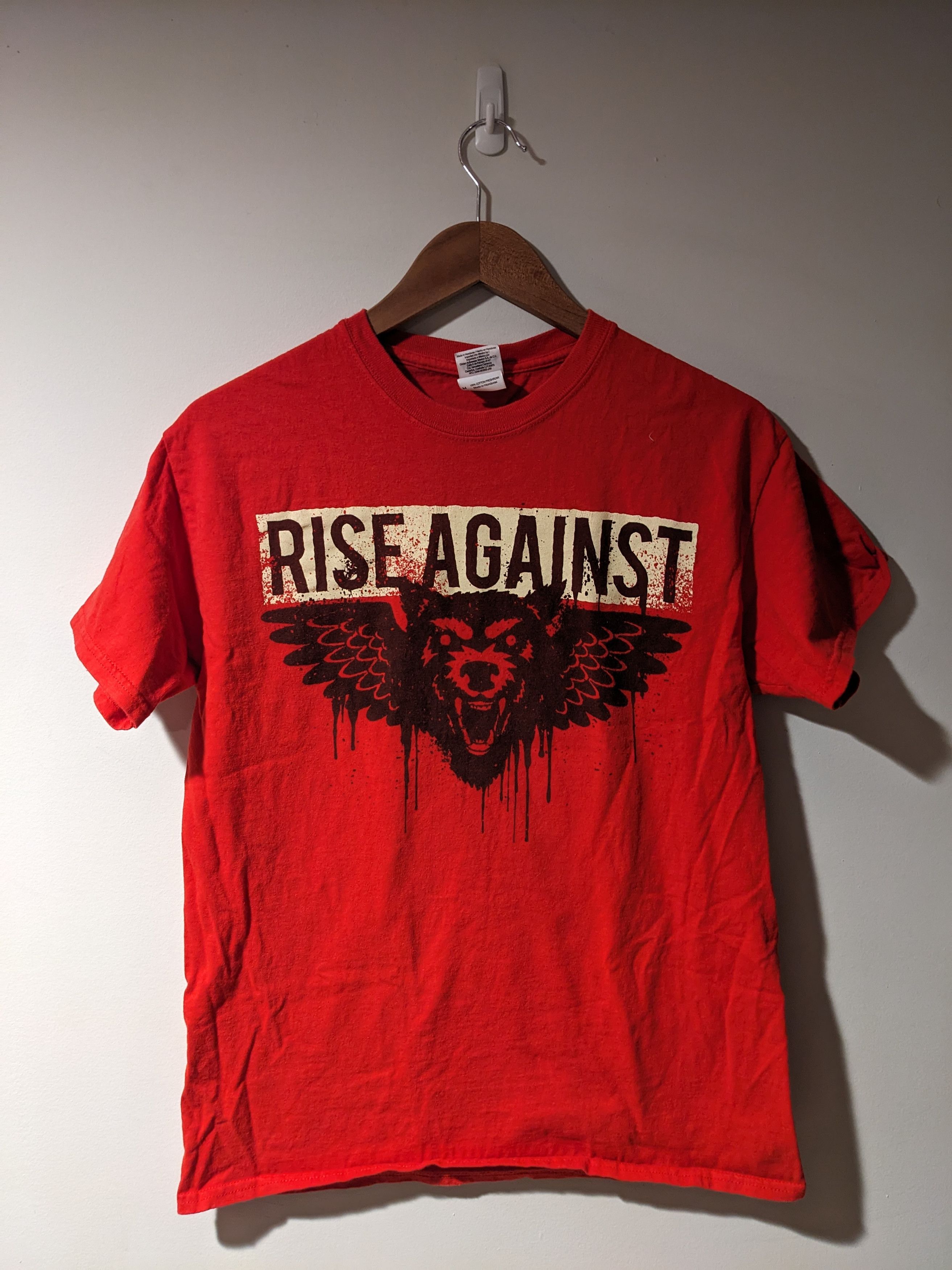 Vintage Y2K Rise Against Band Tour Music Red Medium T-Shirt