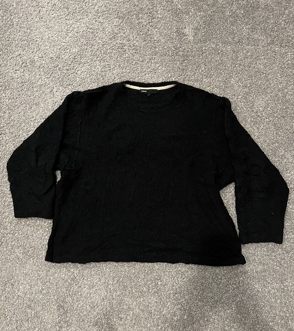 image of Archival Clothing Faineant Jacquard Crewneck in Black, Men's (Size Medium)