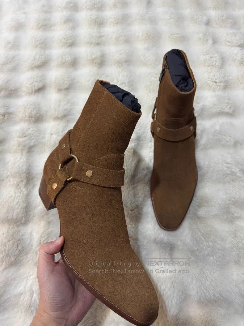 Saint Laurent Paris Saint Laurent Paris Suede Chelsea Boots with Buckle Size US 11.5 / EU 44-45 - 4 Thumbnail