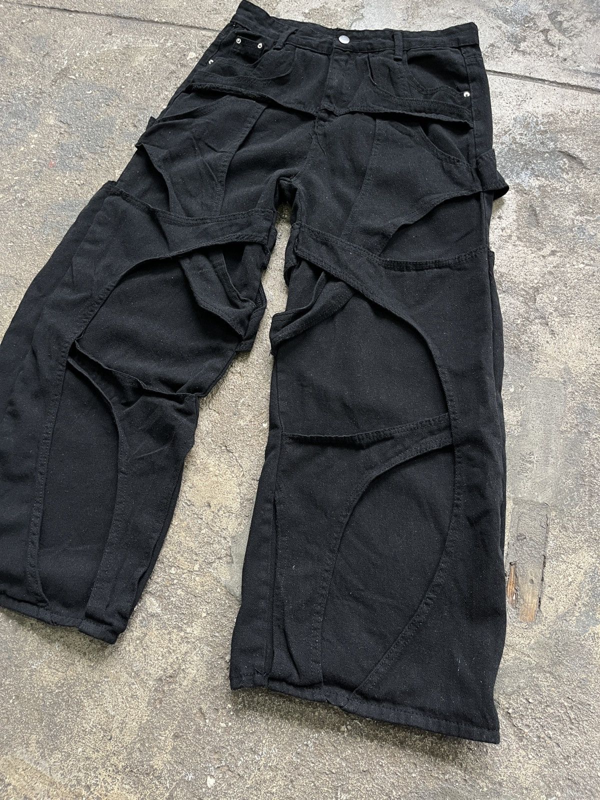 Other Futuristic Black Wide Leg Jeans (unisex) Size US 29 - 10 Thumbnail