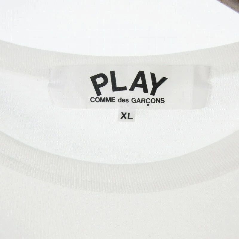 Comme des Garcons PLAY T-Shirts Long Sleeve Heart Patch Cotton Crewneck White Size US XL / EU 56 / 4 - 5 Thumbnail