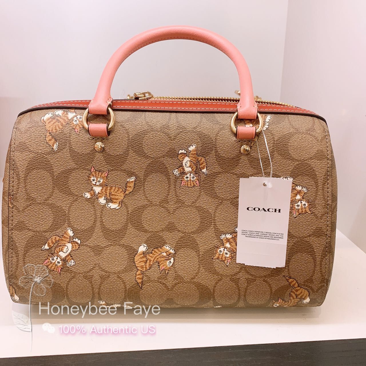 Coach Rowan Satchel Bag With Dancing Kitten Print CC425 Size ONE SIZE - 3 Thumbnail