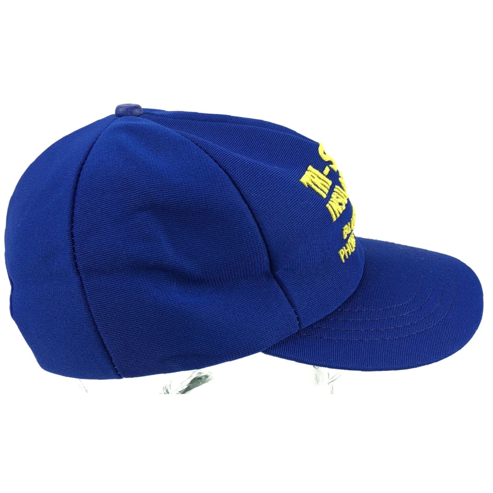 Vintage VINTAGE Trucker Hat Cap Snapback Blue Yellow USA 80s Puffy Print Advertising WV Men One Size Adjustable Size ONE SIZE - 4 Thumbnail