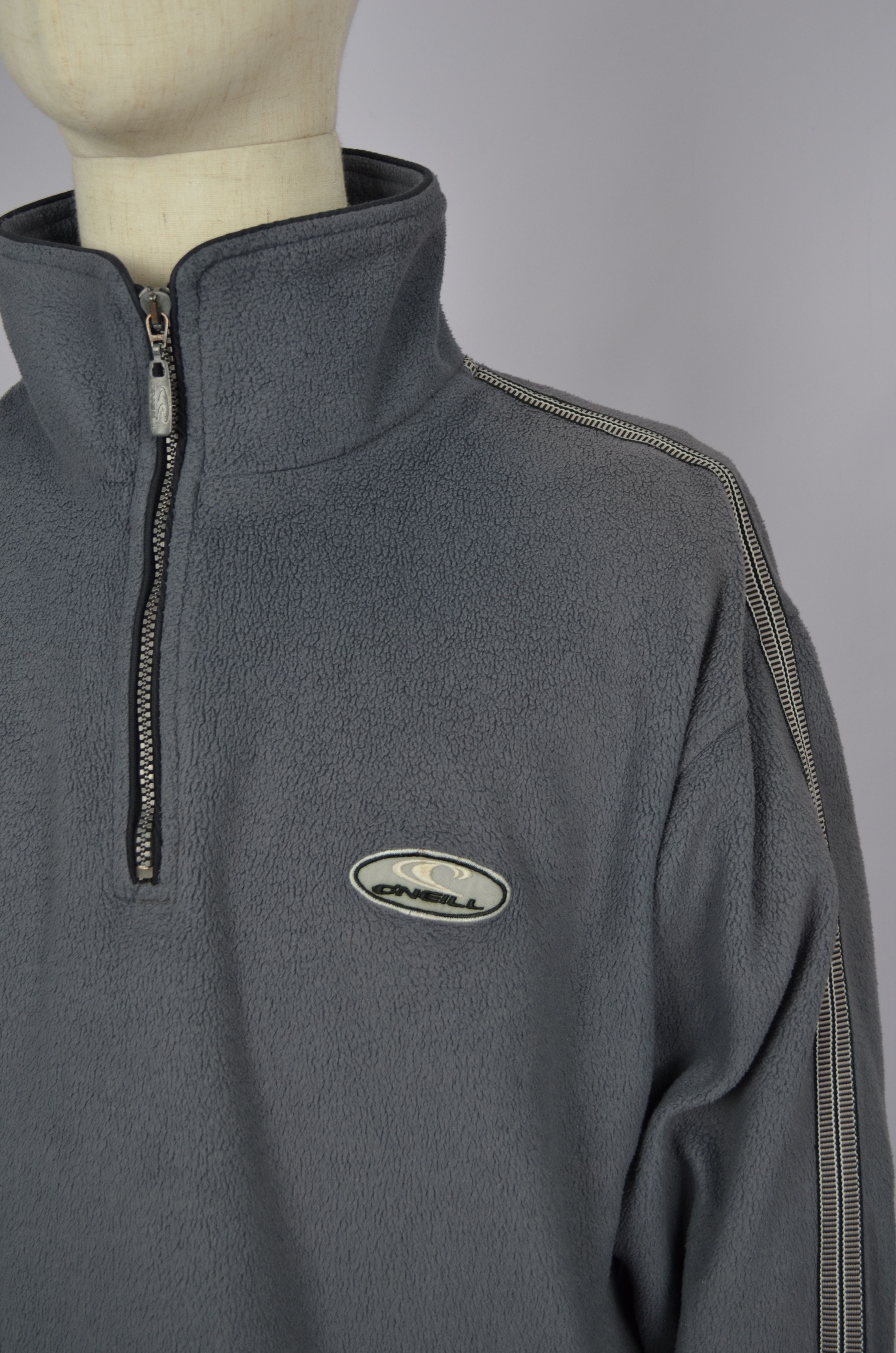 O'Neill × Vintage Vintage Oneill Santa Cruz 1/4 Zip Grey Surt Fleece Logo 90s Size US L / EU 52-54 / 3 - 4 Thumbnail