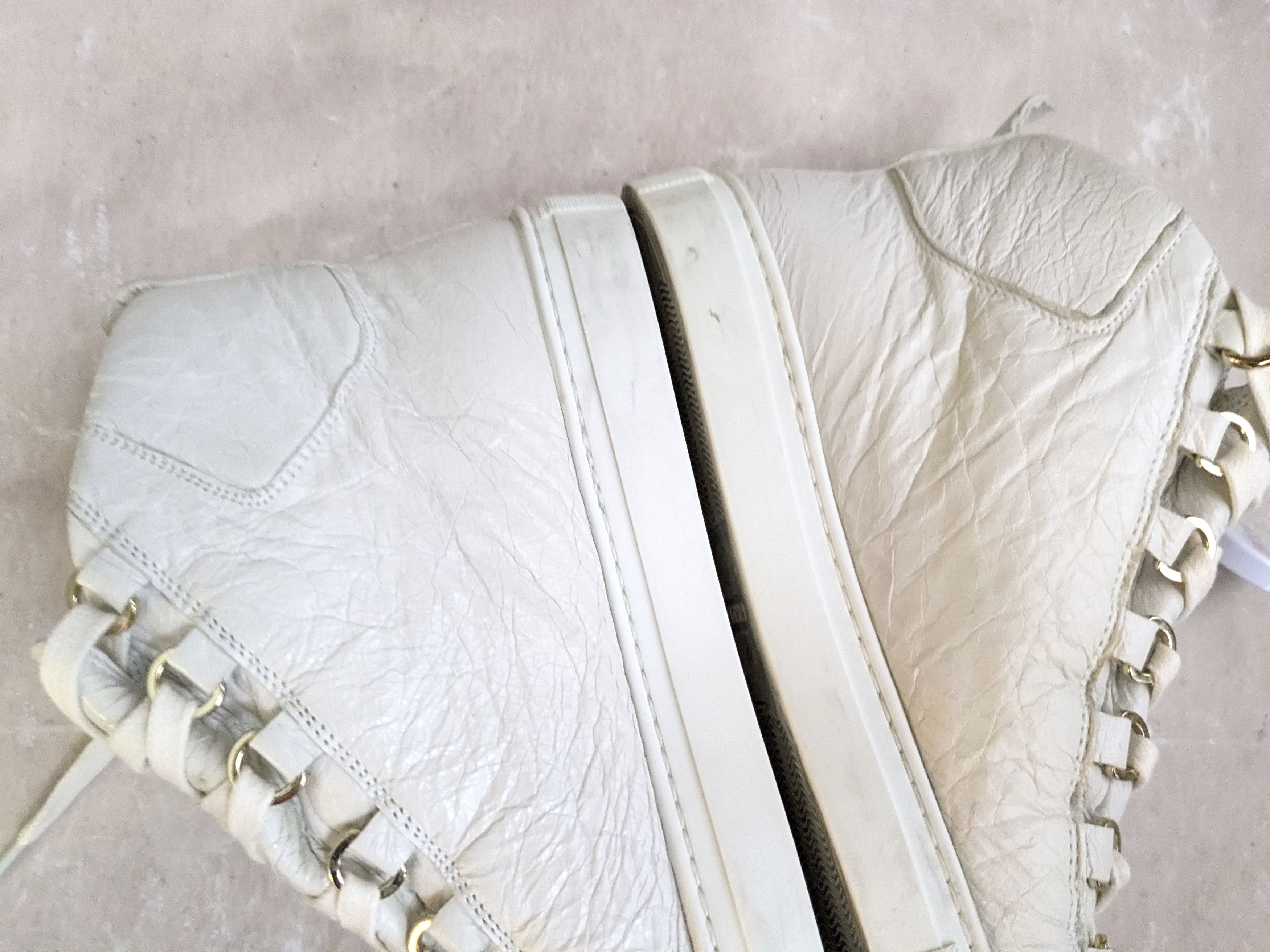 Balenciaga Balenciaga Arena White 7 Leather High Tops Lace Up Size US 7 / EU 40 - 9 Thumbnail