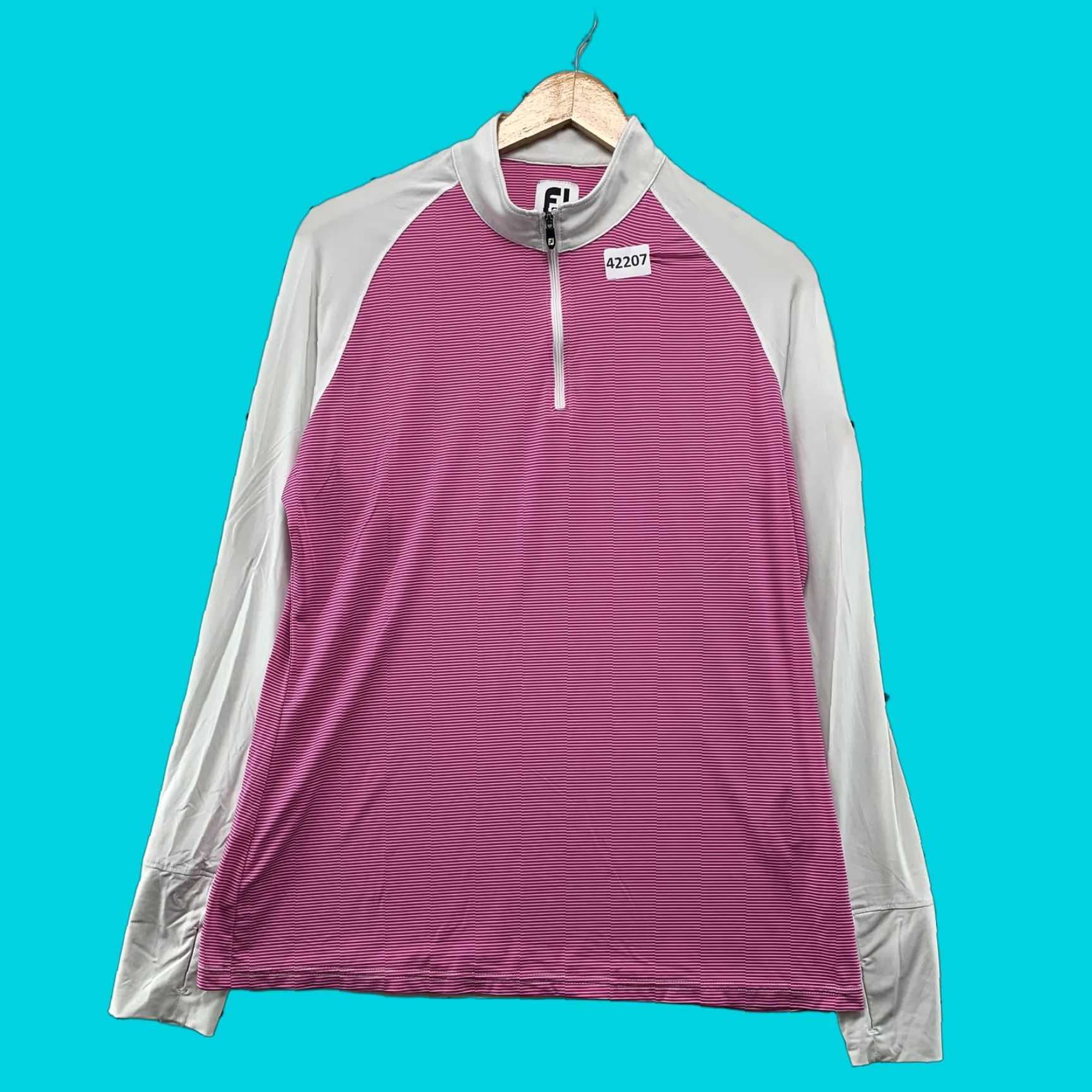 Vintage VINTAGE FJ FootJoy Womens Large Pink Long Sleeve Golf Pullover V Neck Casual Shirt Size L / US 10 / IT 46 - 1 Thumbnail