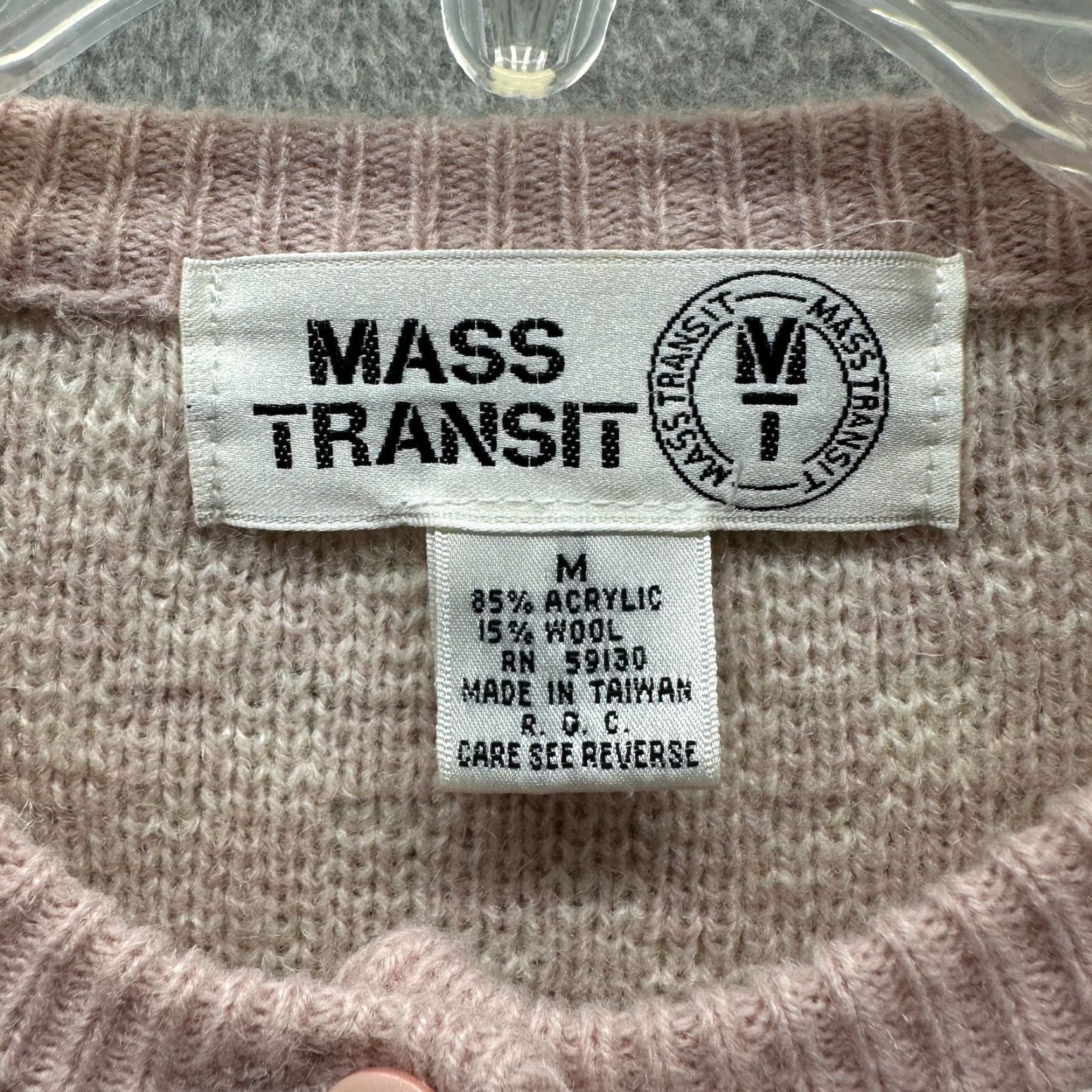 Pinko VINTAGE Mass Transit Cardigan Womens Medium Pink Wool Acrylic Checker Sweater Size M / US 6-8 / IT 42-44 - 4 Thumbnail
