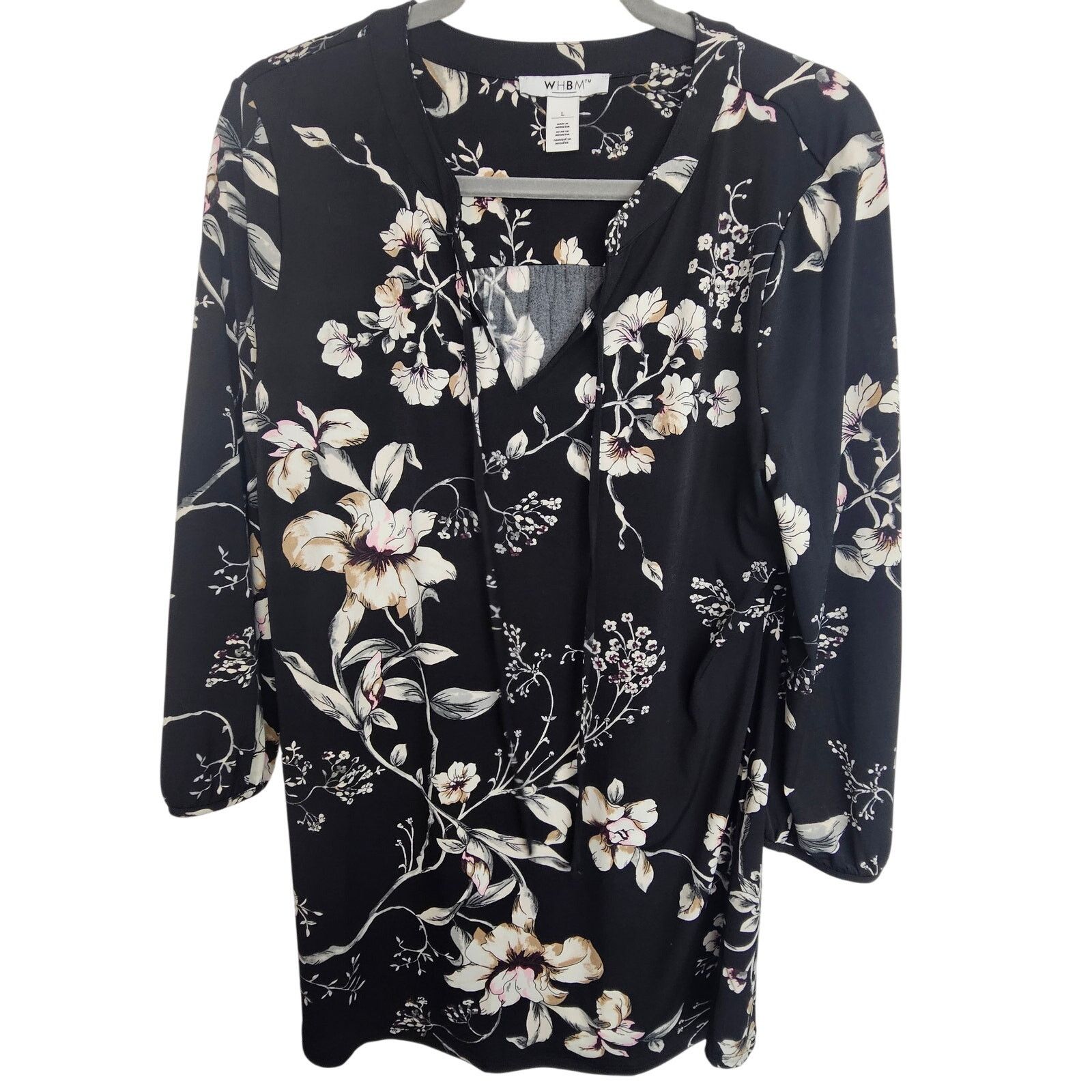 White House Black Market White House Black Market Womens Floral Blouse Sz L Romantic Size L / US 10 / IT 46 - 1 Thumbnail