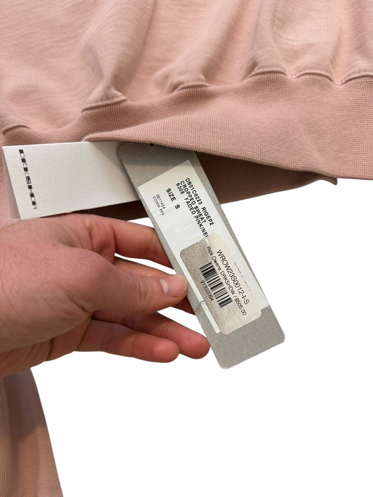 Rick Owens × Rick Owens Drkshdw Cunty Split Sleeve Crop Crewneck Size S / US 4 / IT 40 - 4 Thumbnail