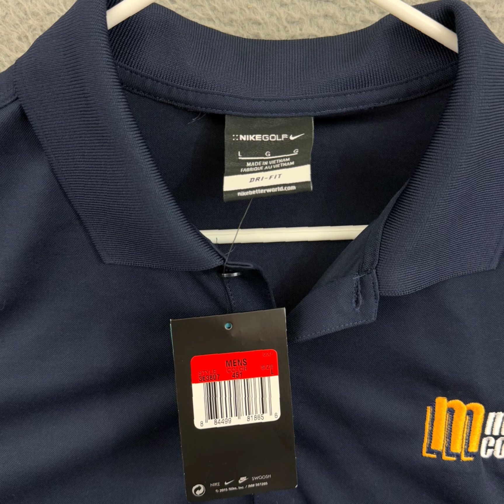 Nike Nike Golf Dri-Fit Polo Shirt Men L Short Sleeve Swoosh Button Casual NWT Blue Polyester Regular Logo Golf Shirt Size US L / EU 52-54 / 3 - 6 Thumbnail