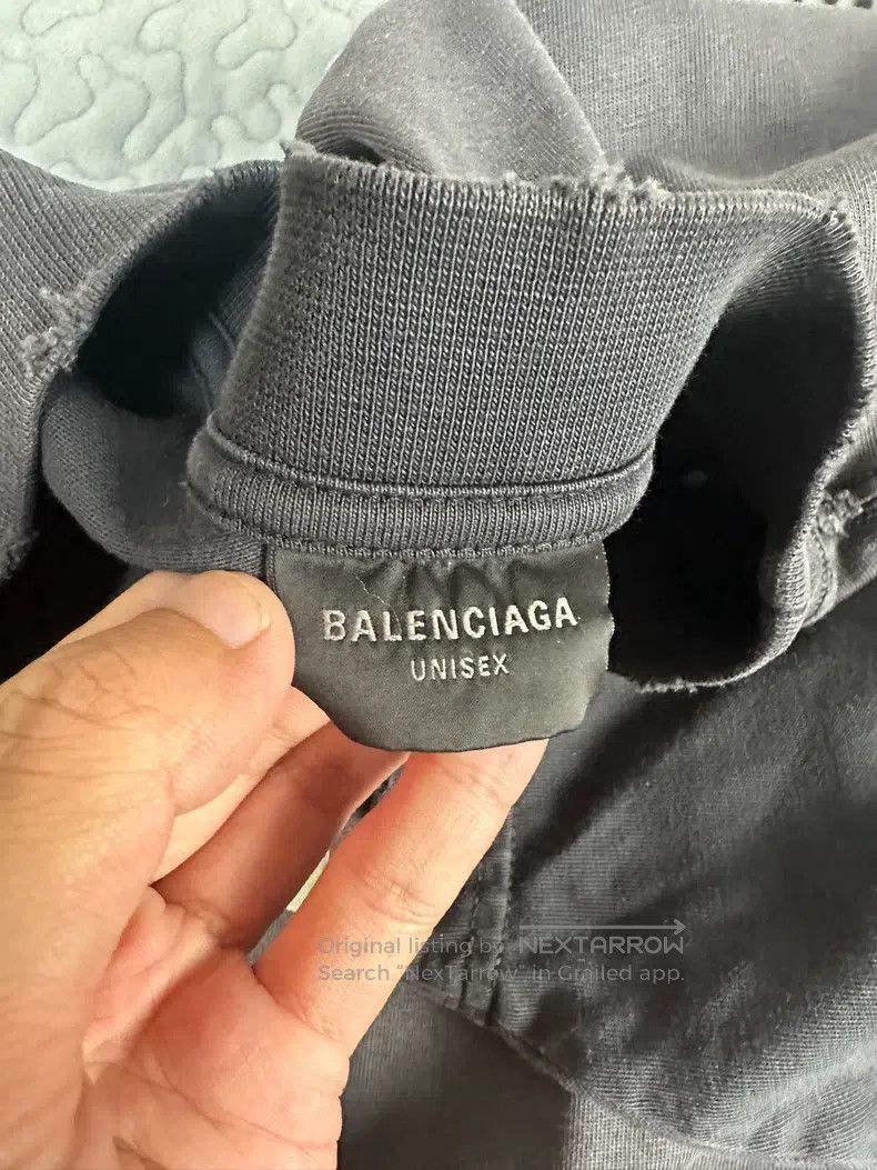 Balenciaga Balenciaga Tape Letter Logo Printed Plain Knit Cotton Crew Size US S / EU 44-46 / 1 - 6 Thumbnail