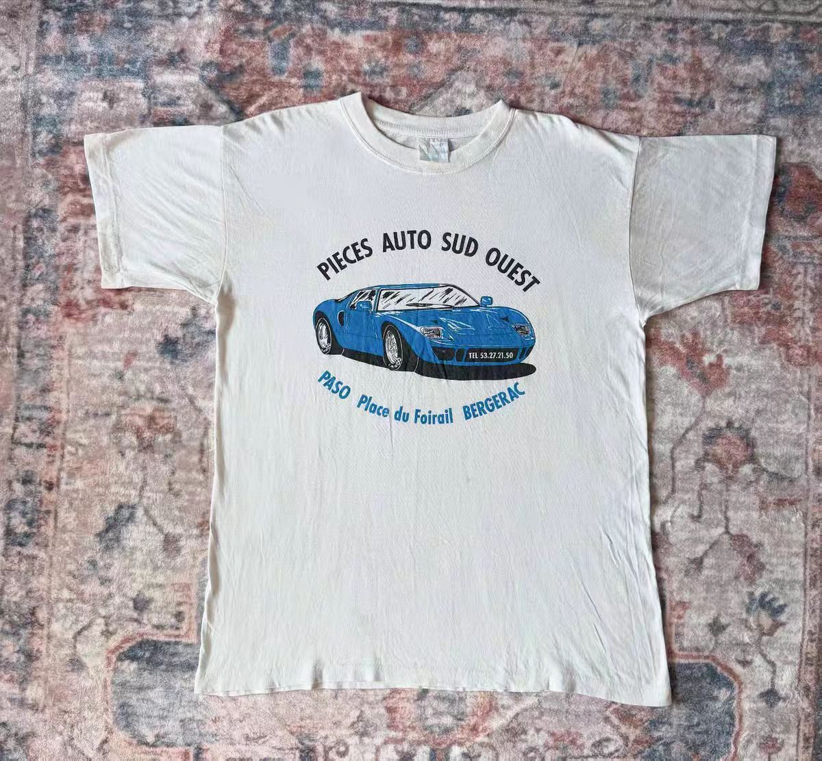 Vintage White Vintage Car Print Cotton T-Shirt Size US M / EU 48-50 / 2 - 1 Thumbnail