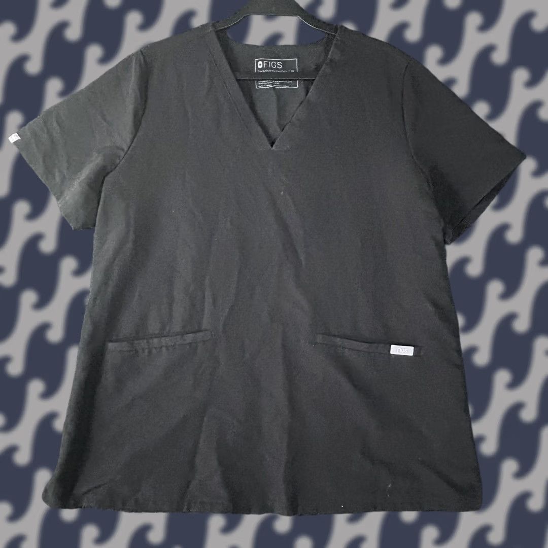 Vintage FIGS Top XL Black Casma Neck Scrub Technical Collection FW1100 Womens Size XL / US 12-14 / IT 48-50 - 1 Thumbnail