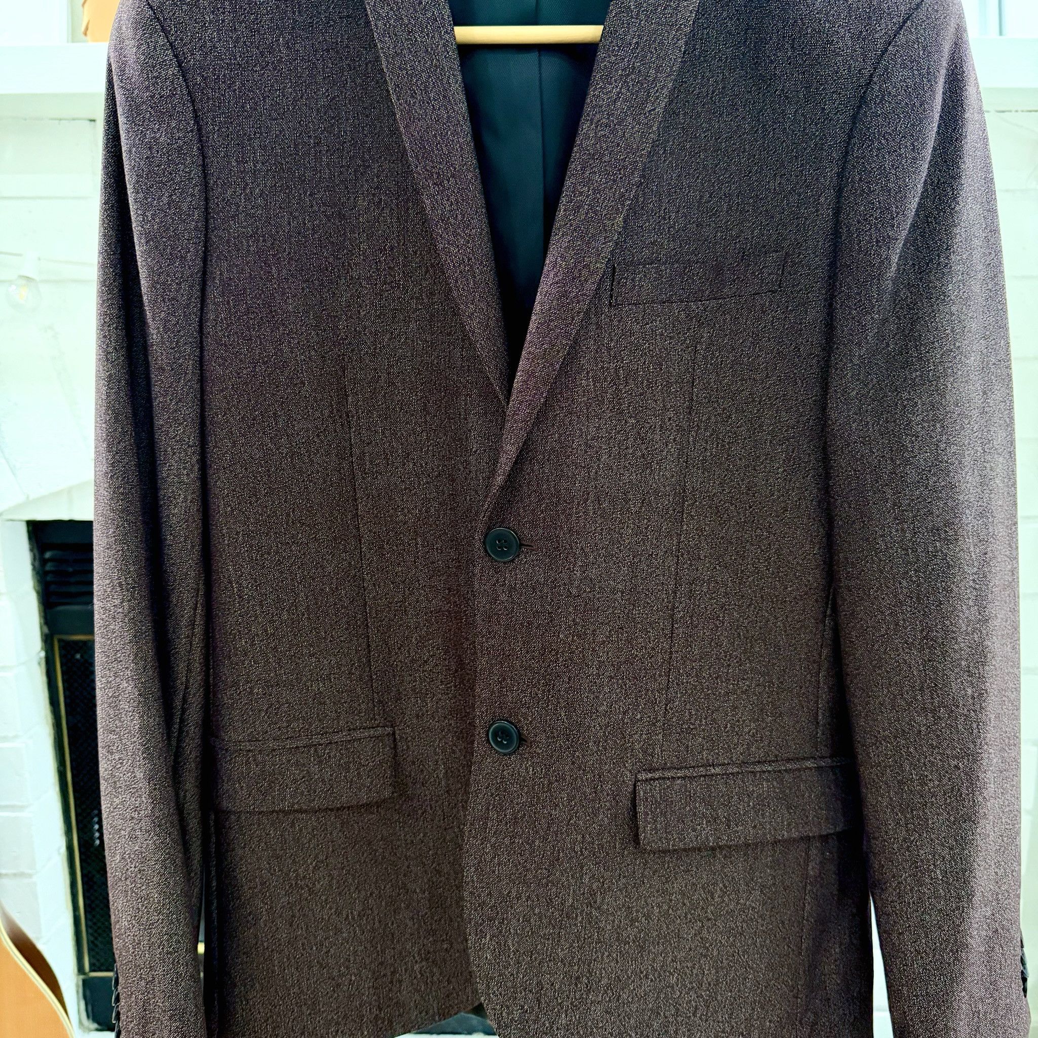 H&M H&M Slim Fit Burgundy / Maroon Suit Set - 40R / 33R Size 40R - 3 Thumbnail