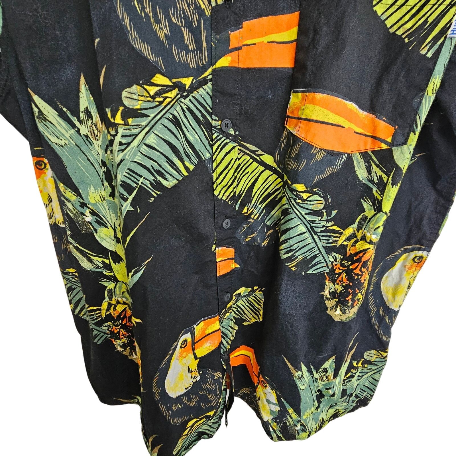 Hurley Hurley Mens Tropical Hawaiian Shirt Toucan Pineapple Print Size US XL / EU 56 / 4 - 3 Thumbnail