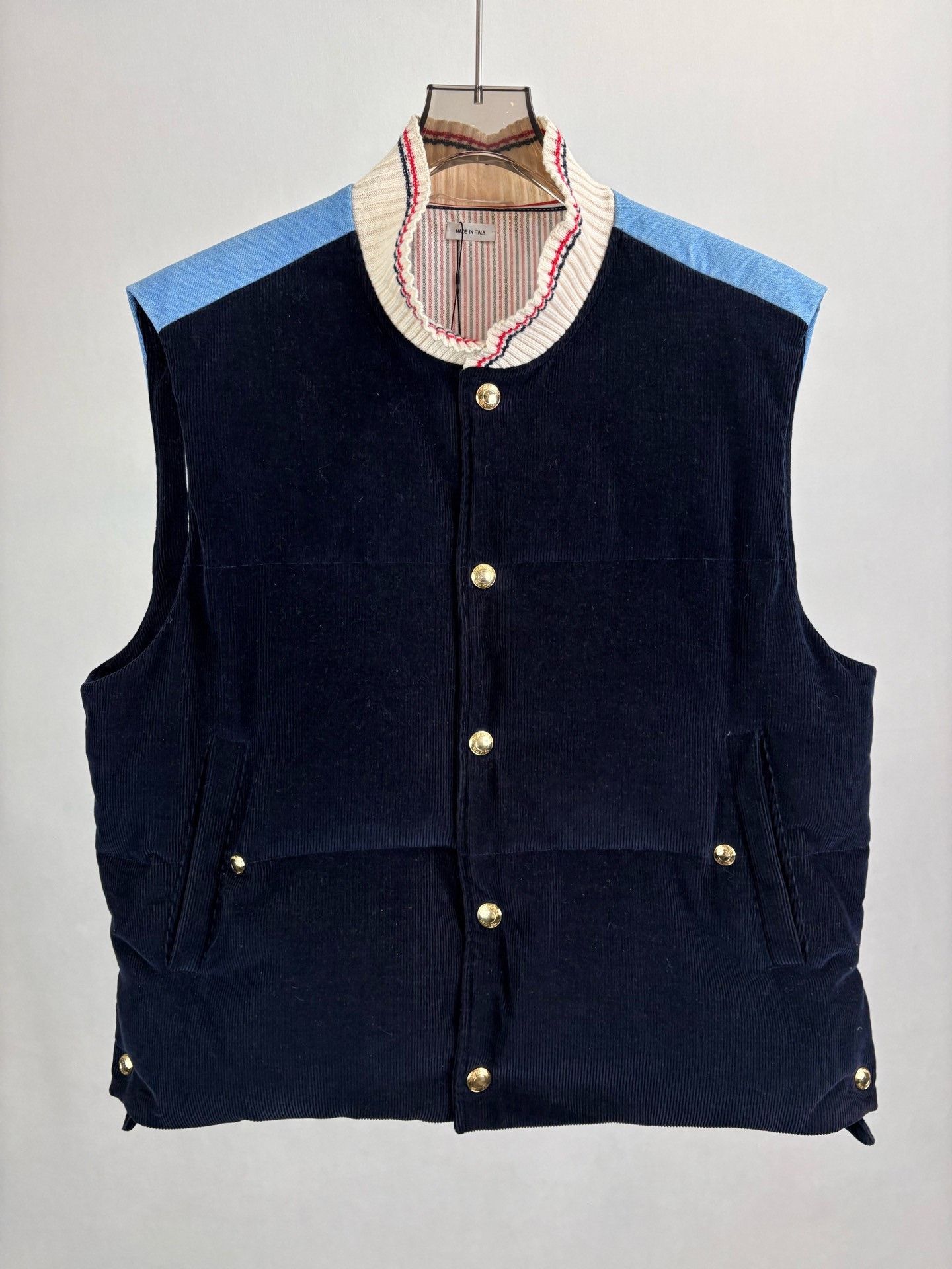 Thom Browne THOM BROWNE Gold Buckle Color Block Vest Size US XL / EU 56 / 4 - 1 Thumbnail