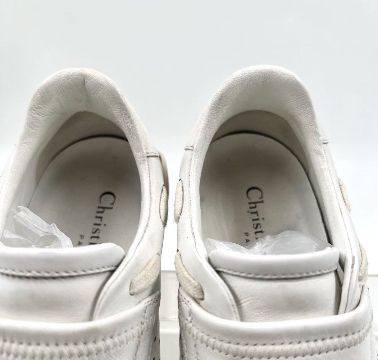 Dior Dior White Bee Leather Low Top Trainer K12 Size US 5.5 / IT 35.5 - 3 Thumbnail
