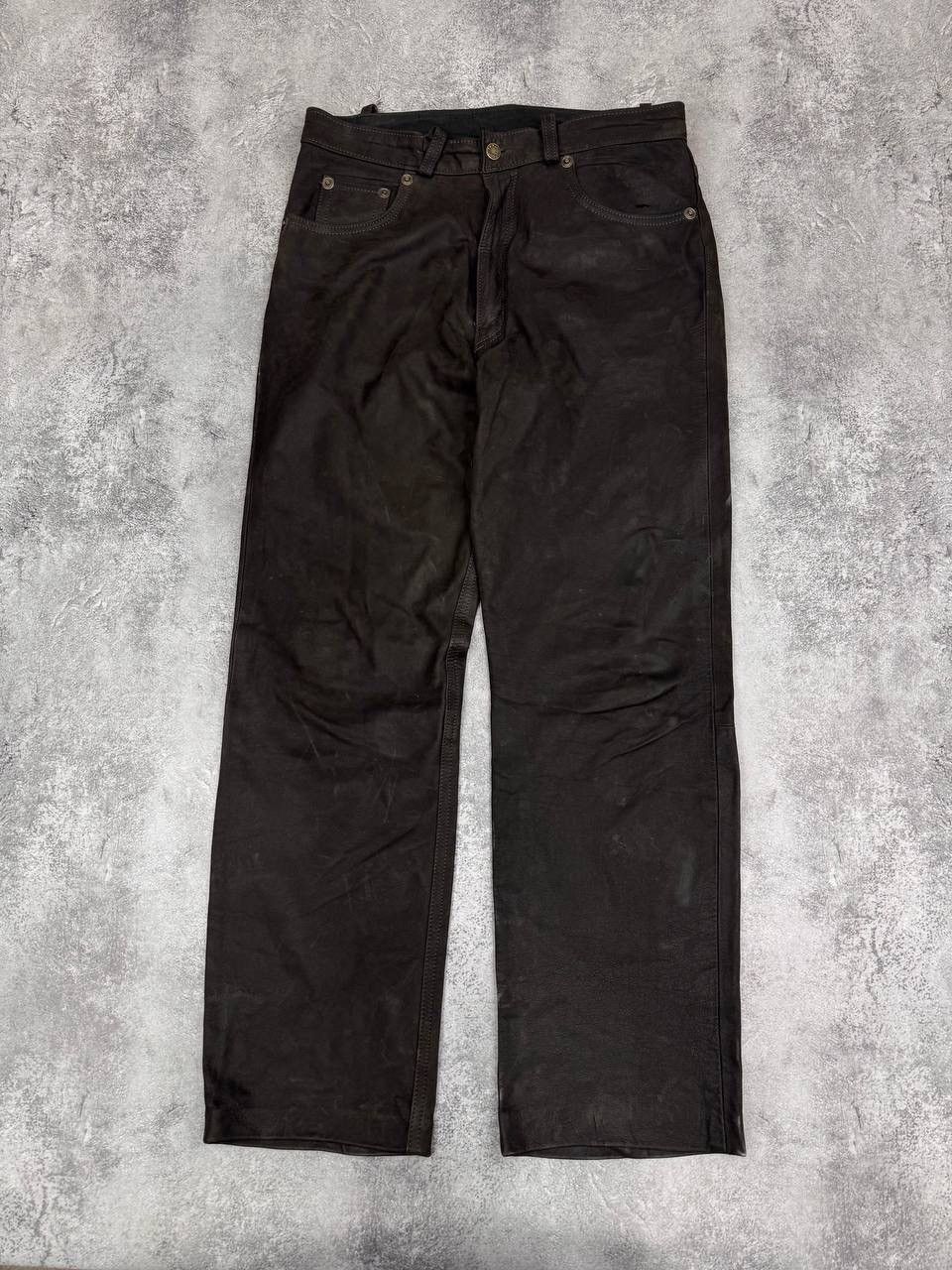 Wrangler Wrangler Vera Pelle Men Brown Trousers Leather Pants Size 33 Size US 33 - 1 Thumbnail