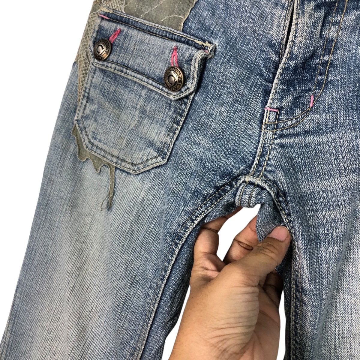 COOLA Distressed Washed Flare Jeans – Early 2000s