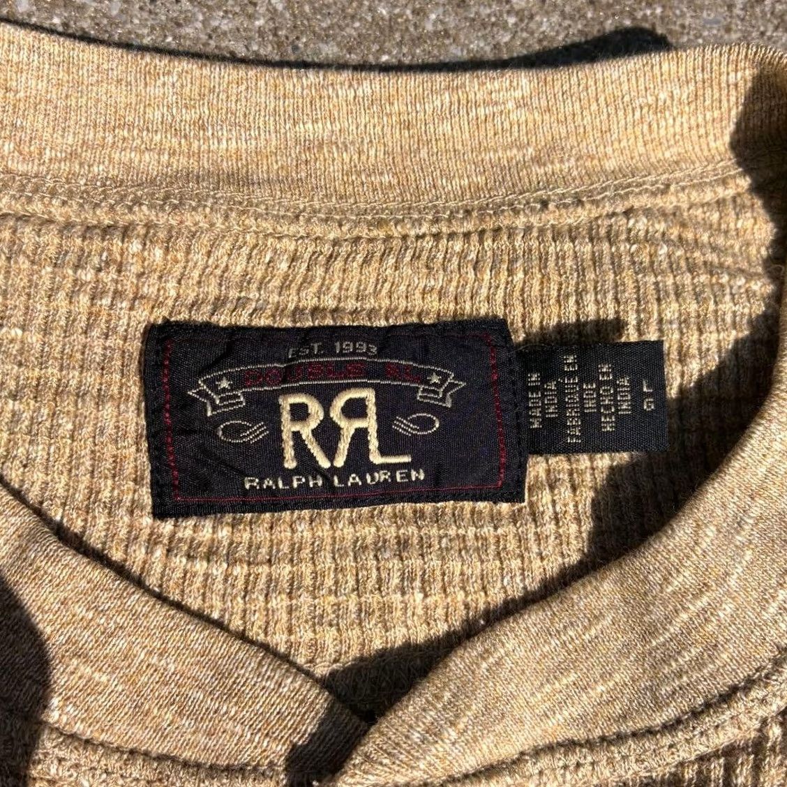 Ralph Lauren RRL Ralph Lauren Multicolor Waffle Thermal Henley Shirt Men L Used Size US L / EU 52-54 / 3 - 2 Thumbnail
