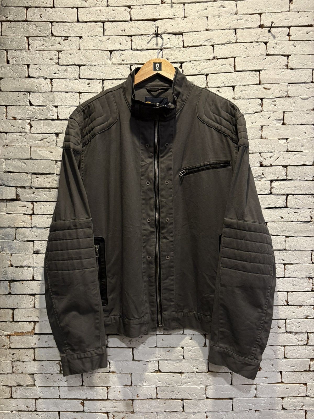 Nautica Vintage Y2K Nautica Charcoal Quilted Moto Jacket Size US XL / EU 56 / 4 - 1 Thumbnail