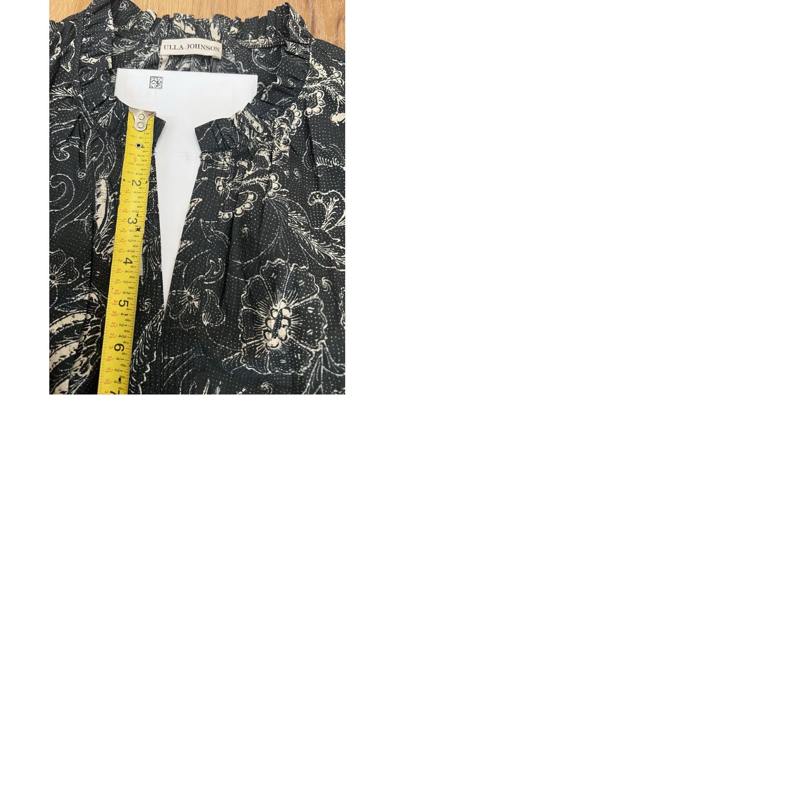Ulla Johnson Ulla Johnson Cotton Midi Dress Black White 6 Women Floral Fit & Flare Size M / US 6-8 / IT 42-44 - 9 Thumbnail