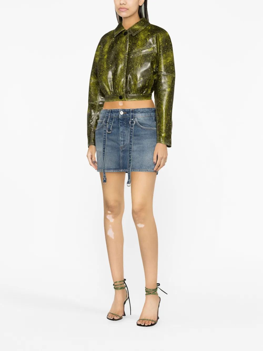 Off-White o1y1225 Denim Mini Skirt in Blue Size 32" / US 10 / IT 46 - 2 Thumbnail