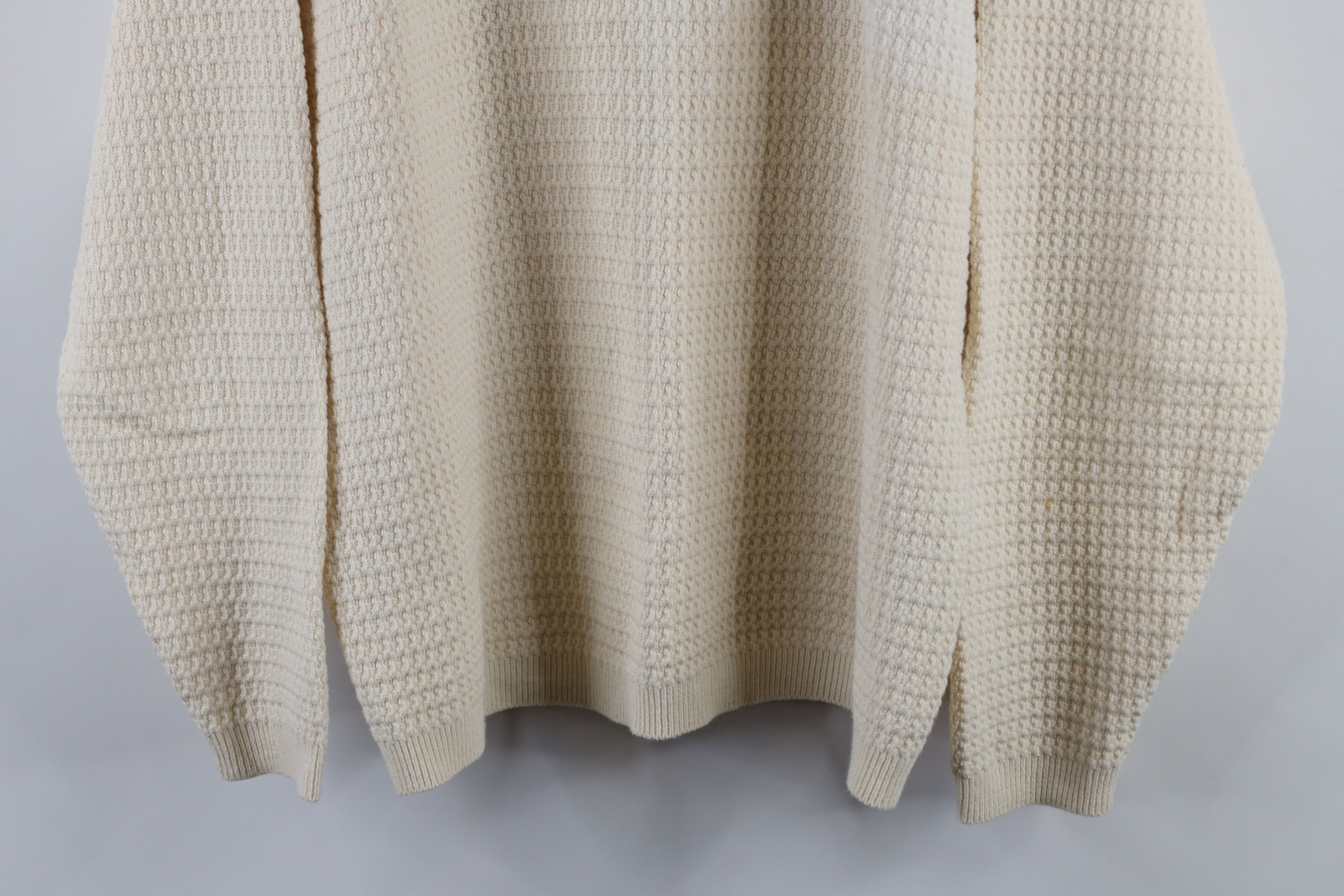 Vintage Vintage 90s Streetwear Cotton Knit Henley Sweater Cream Size US L / EU 52-54 / 3 - 3 Thumbnail