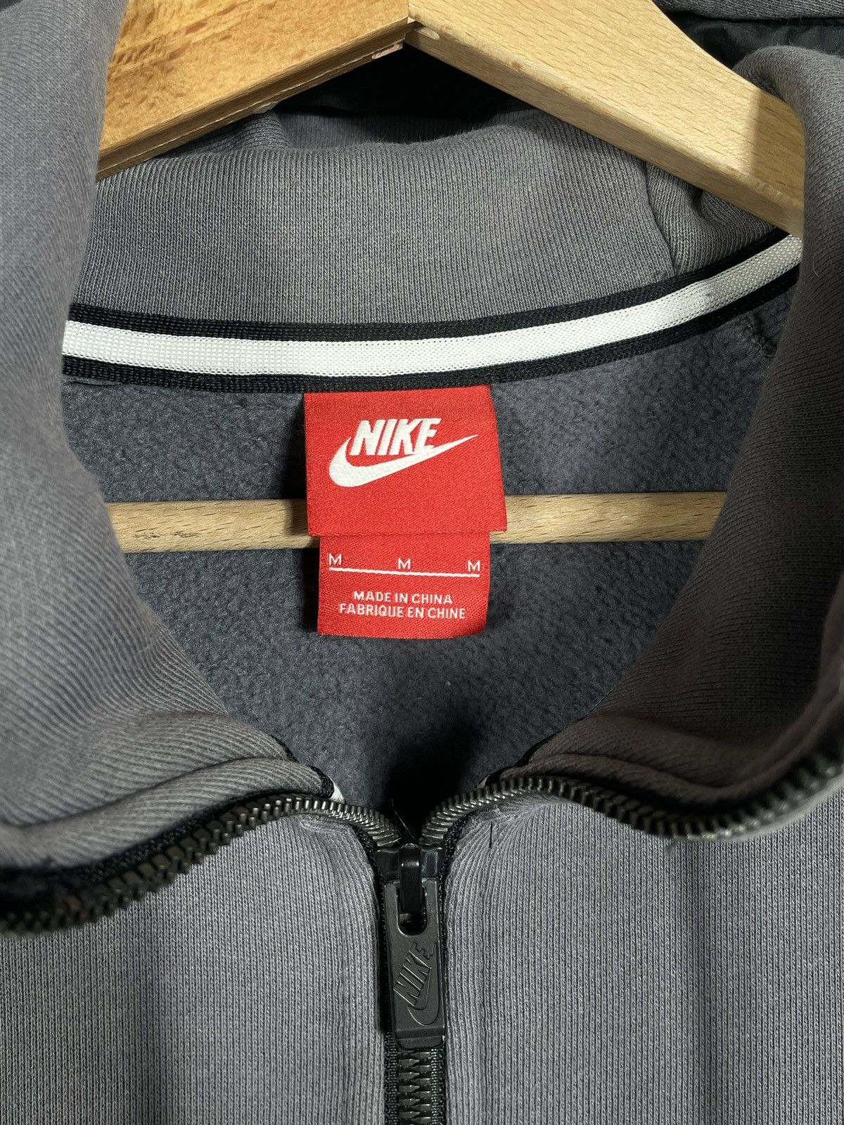 Nike × Vintage Nike gray zip hoodie sweatshirt tech fleece style uk drill Size US M / EU 48-50 / 2 - 6 Thumbnail