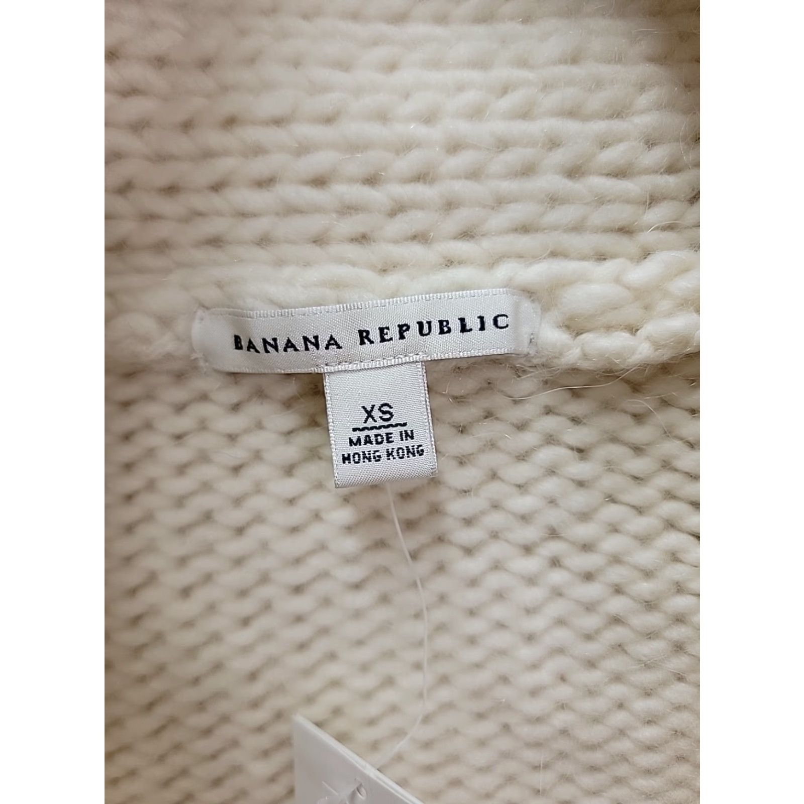 Banana Republic VINTAGE Banana Republic Cardigan Shawl Collar Sweater Beige Wool Womens XS Size XS / US 0-2 / IT 36-38 - 2 Thumbnail