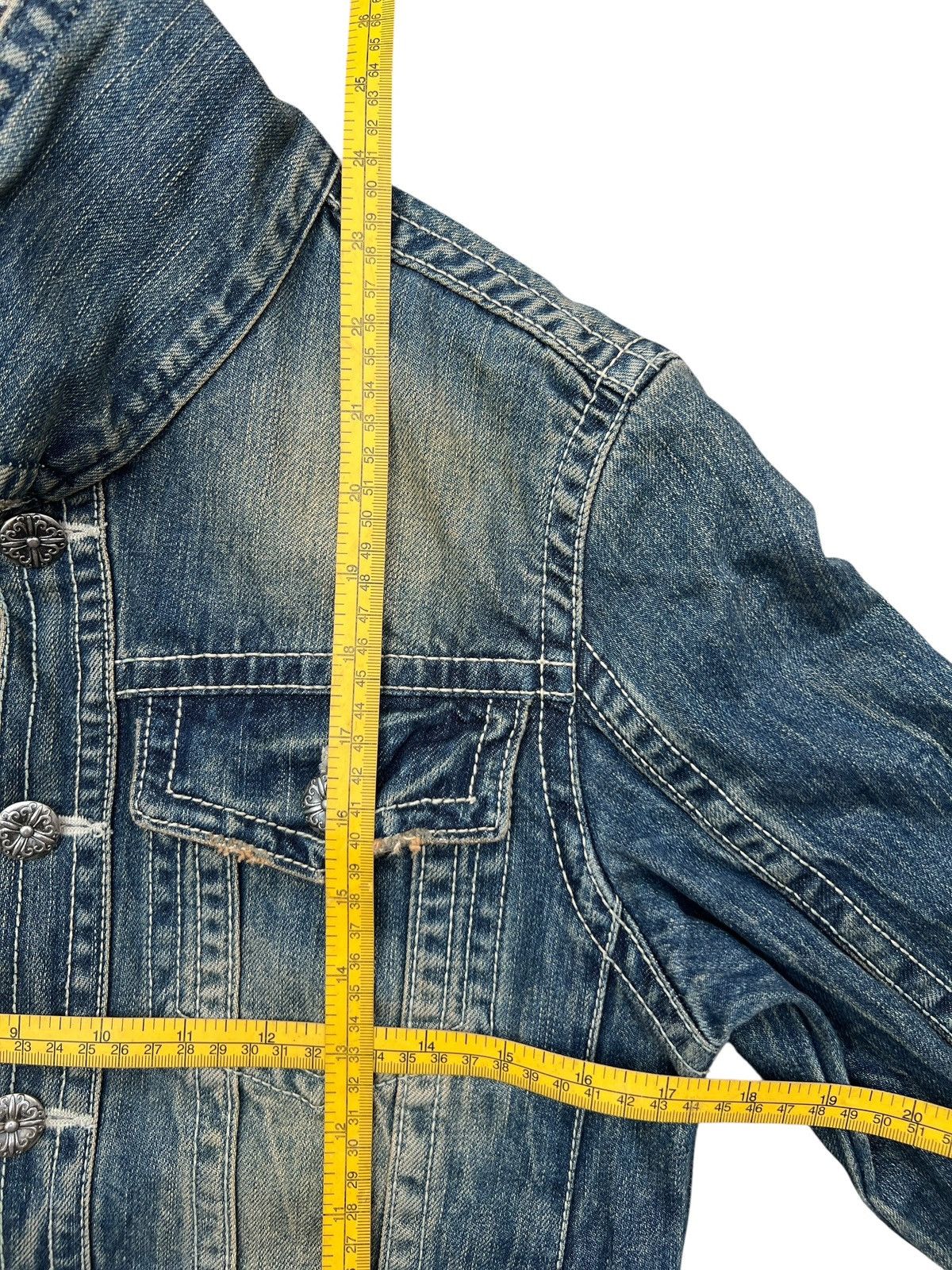 If Six Was Nine XFrm Japan Distressed Mudwash Denim Jacket Size S / US 4 / IT 40 - 12 Thumbnail