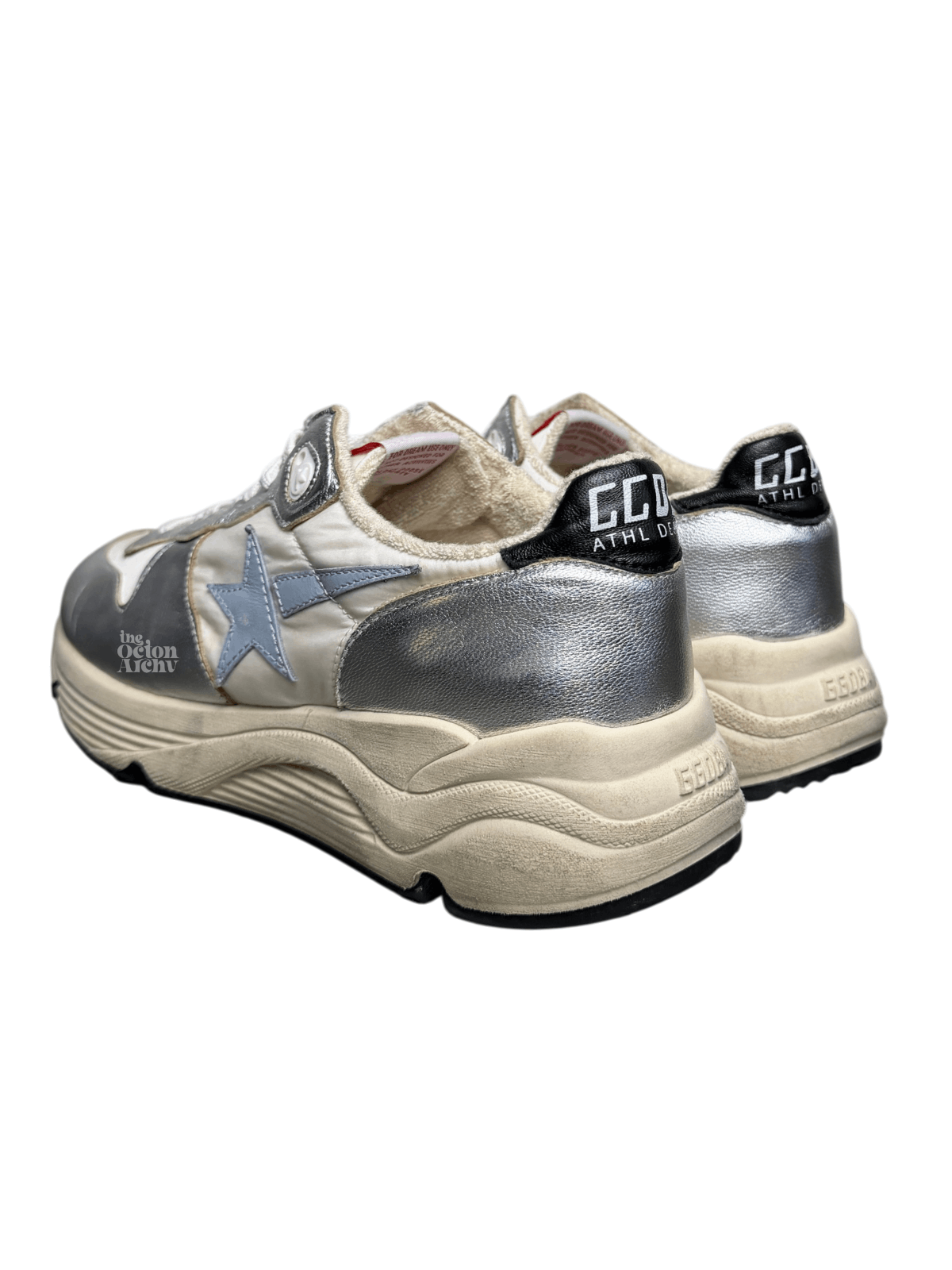Golden Goose Golden Goose Wmns Running Sole Sneaker Silver/White/Blue Size US 9 / IT 39 - 2 Thumbnail