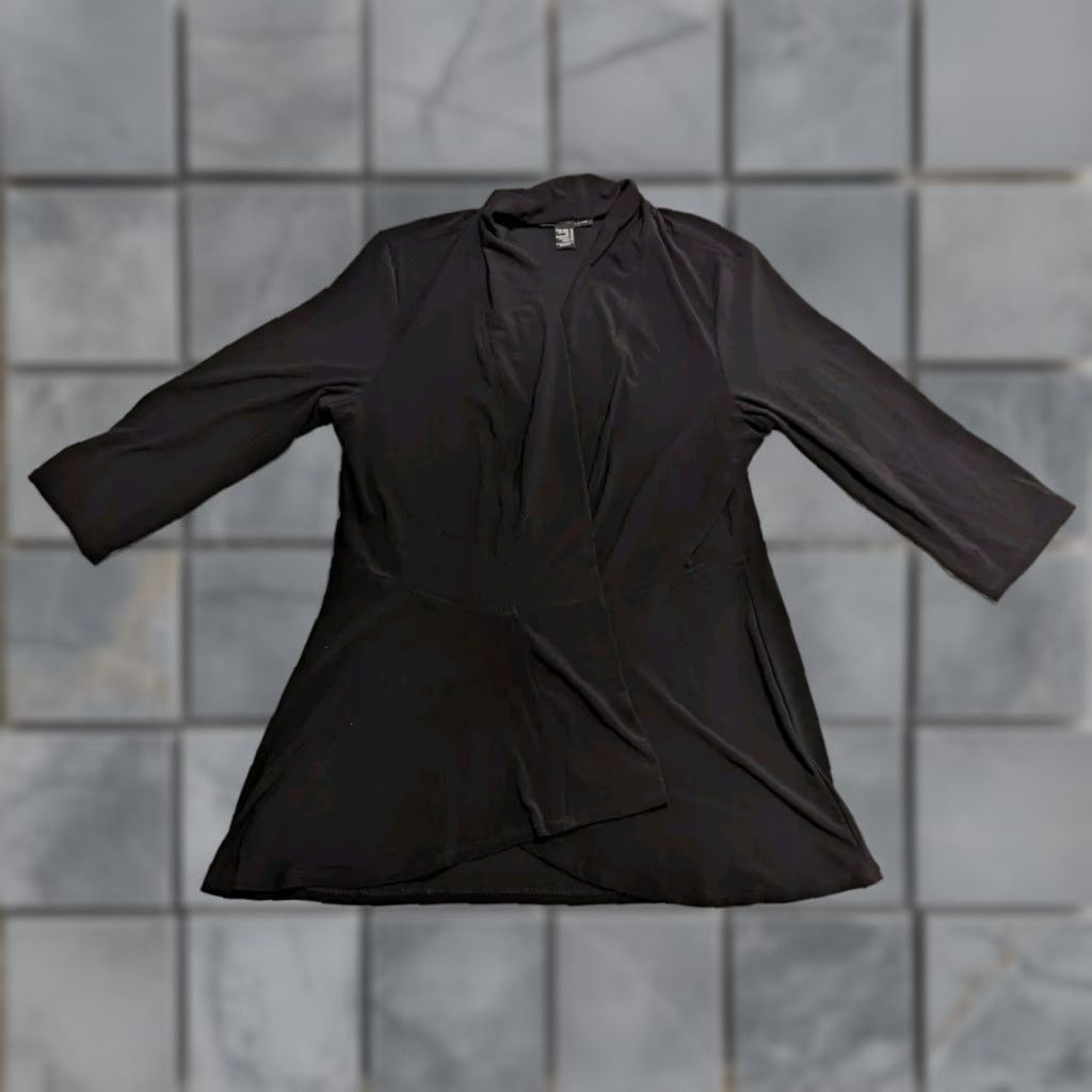 Vintage Frank Lyman Cardigan Blouse Black Size 16 Ladies Women Long Sleeve US 16 Black Womens Size XXL / US 16-18 / IT 52-54 - 1 Thumbnail