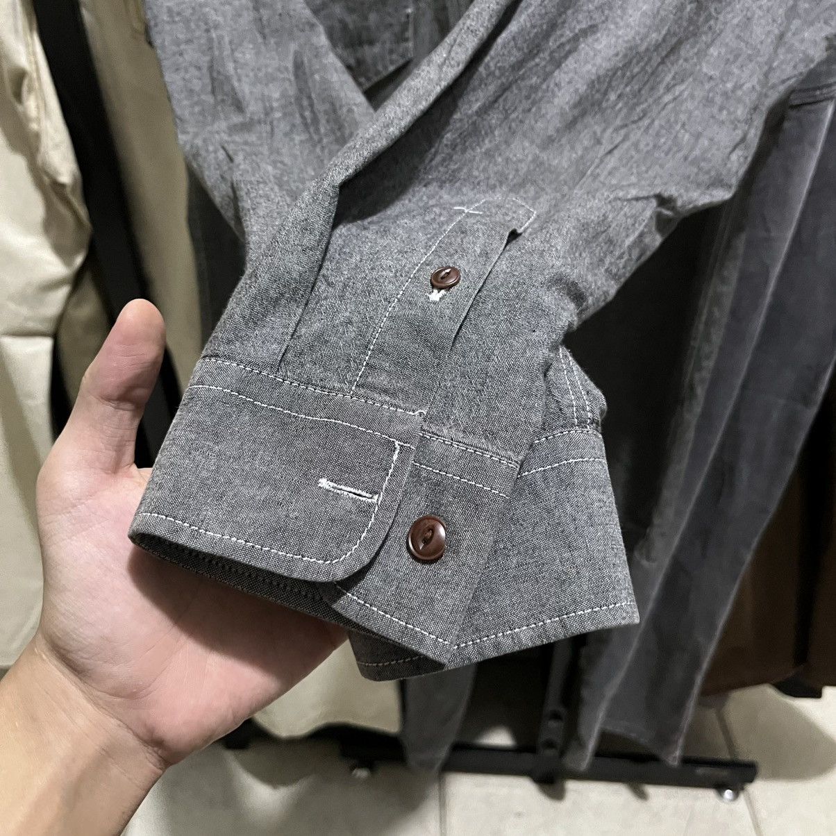 Yohji Yamamoto Vintage FrizmWork Unique Pocket Long sleeve button shirt Size US XL / EU 56 / 4 - 4 Thumbnail