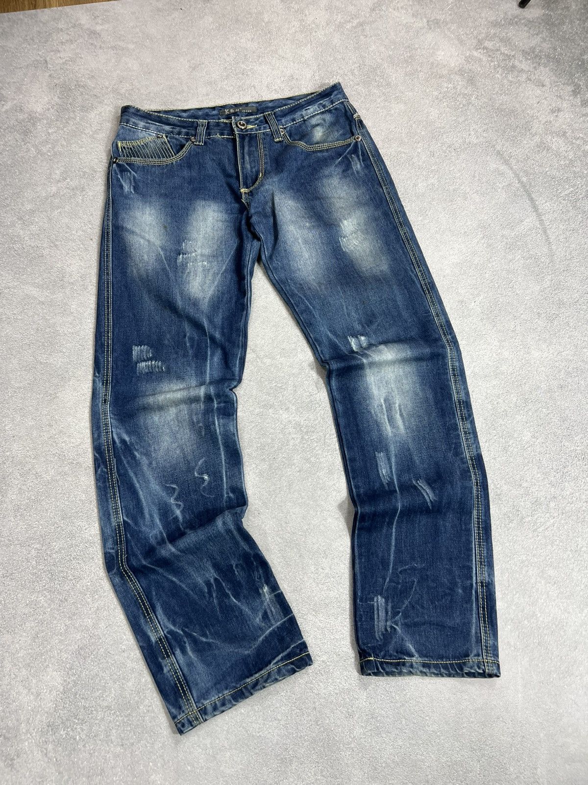 Japanese Brand Y2K denim jeans flame embroidery gothic southpole style y2k Size US 32 / EU 48 - 10 Thumbnail
