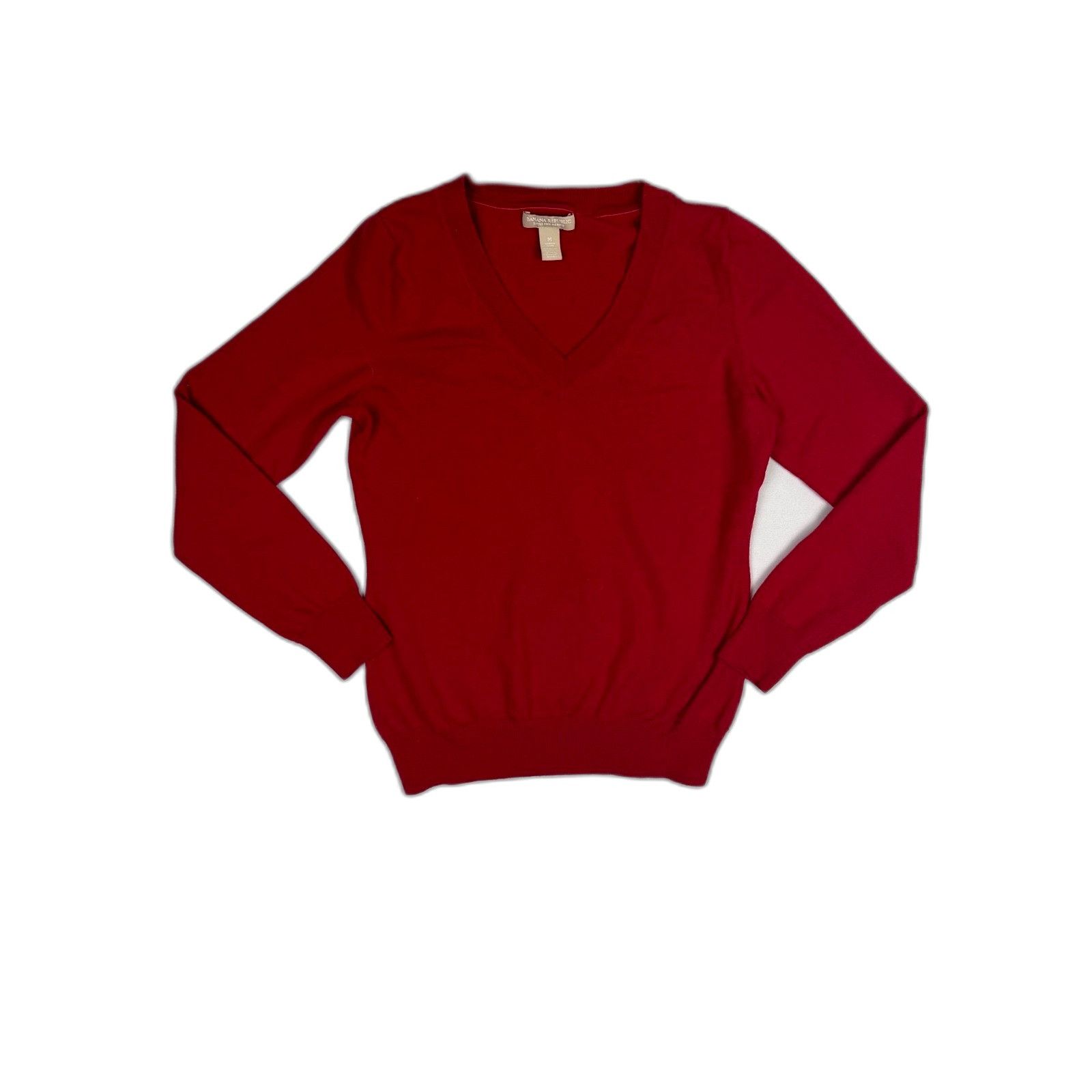 Banana Republic Banana Republic Red V Neck Sweater Cotton Knit Business Casu Size US M / EU 48-50 / 2 - 1 Preview