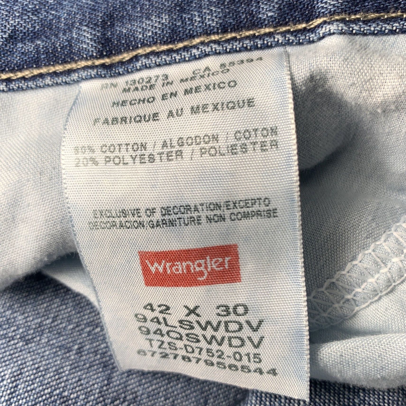 Wrangler VINTAGE Wrangler Carpenter Jeans Men 42x30 Work Pants Wrangler Denim Blue 40 30 Belt Loops Pockets Regular Rise Mid 10-12 In Mens Size US 42 / EU 58 - 7 Thumbnail