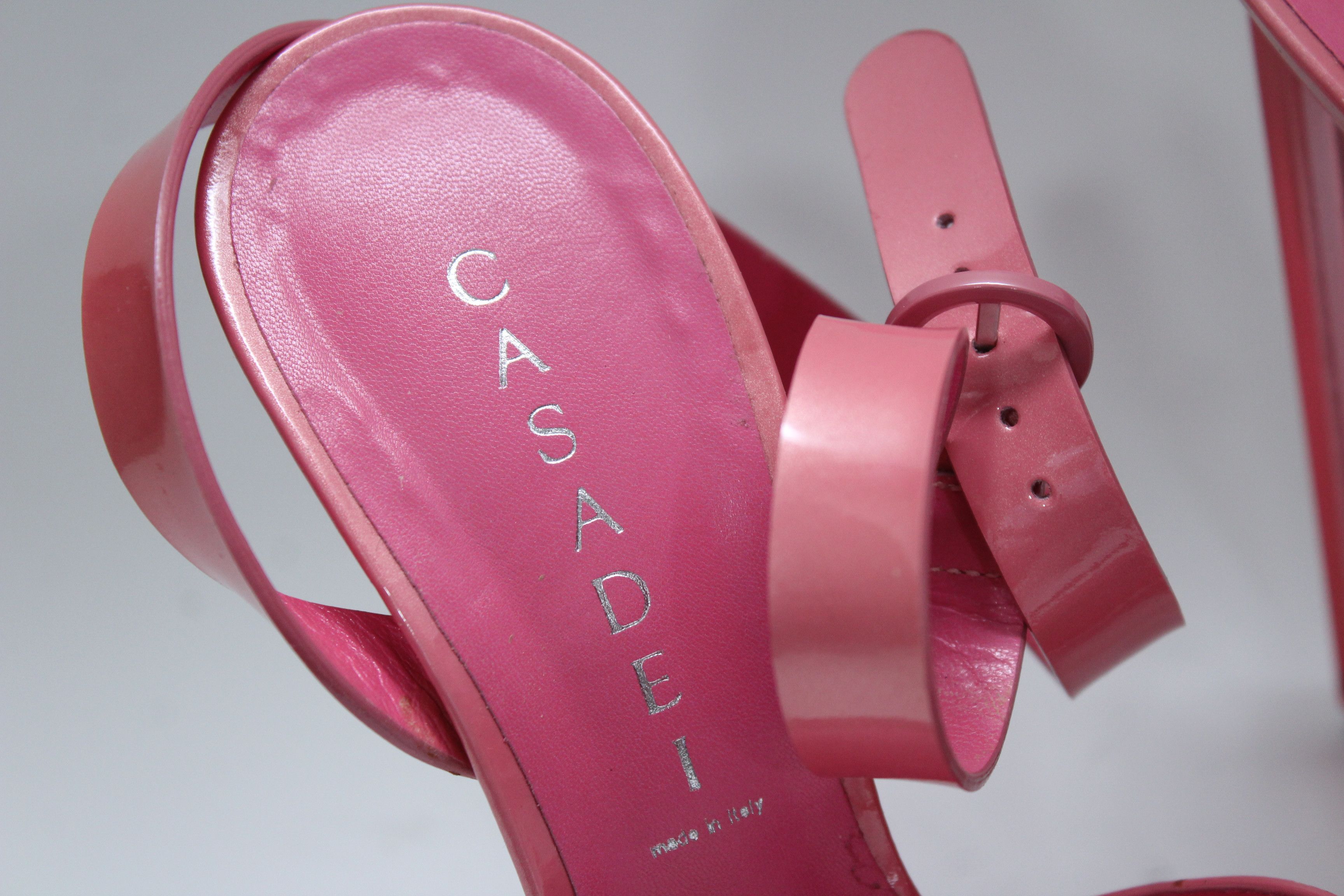 Casadei Casadei Pink Leather Platform Sandals Plexiglass Heel 37 Size US 7 / IT 37 - 6 Thumbnail