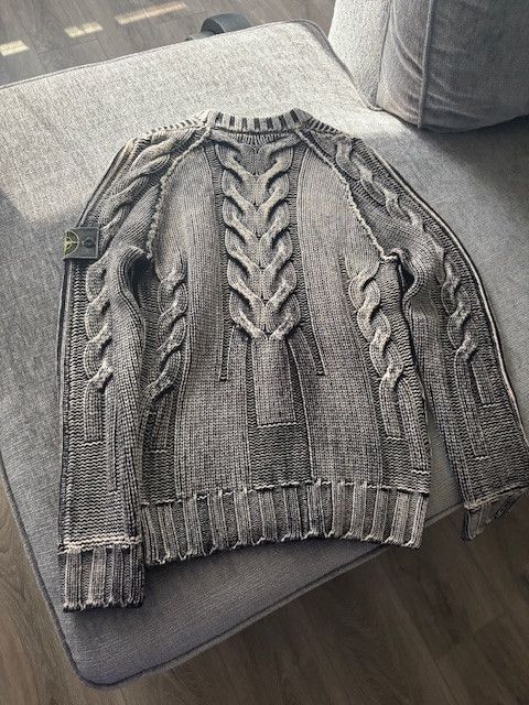 Stone Island Frost Cable Knit Gray Size US S / EU 44-46 / 1 - 2 Thumbnail