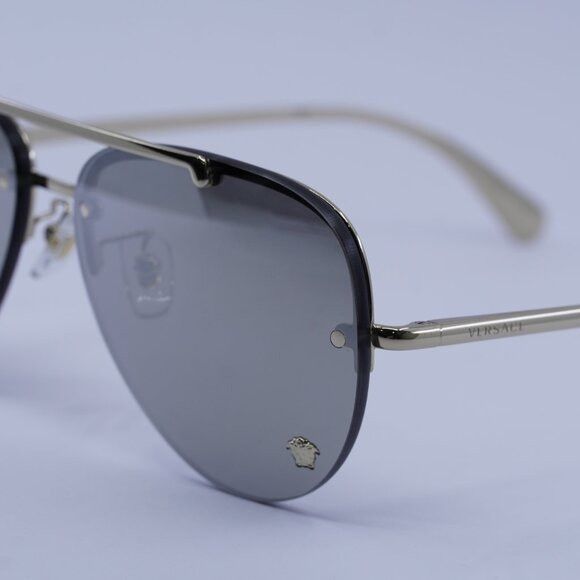 Versace Versace VE2231 12526G Sunglasses Pale Gold Aviator Frame Size ONE SIZE - 10 Thumbnail