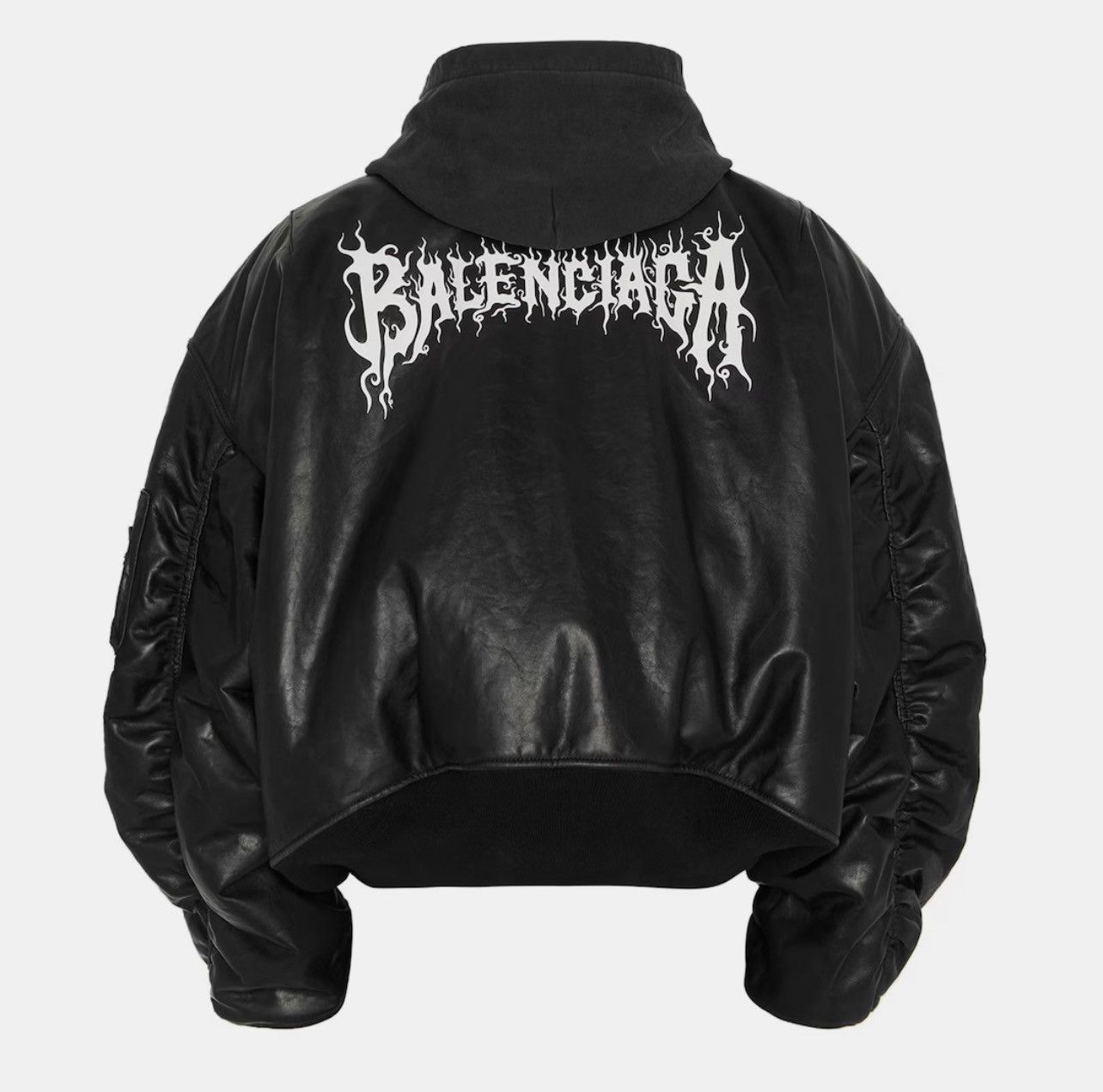 Balenciaga Balenciaga Oversized DIY Leather Hooded Bomber Jacket Size US M / EU 48-50 / 2 - 2 Thumbnail