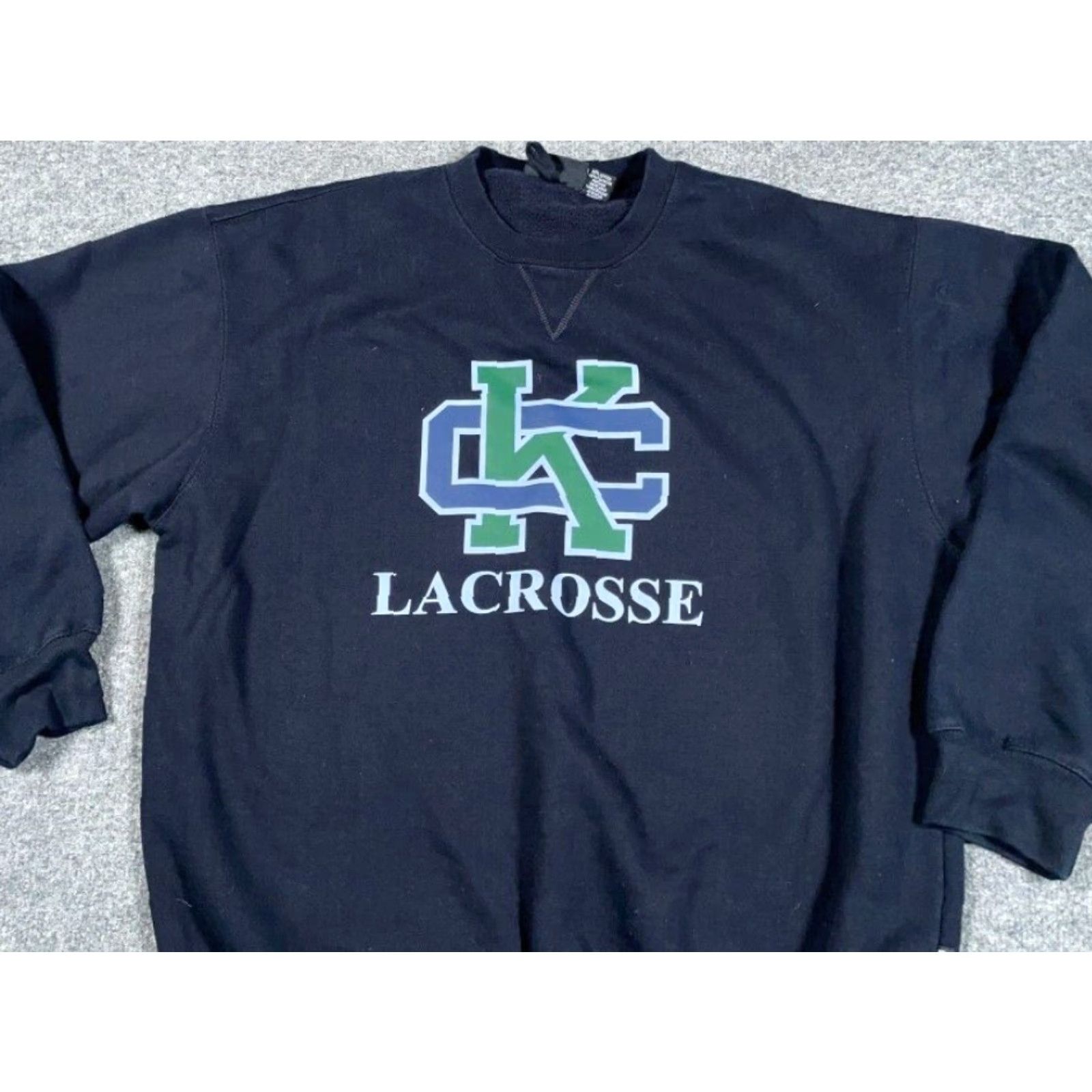 Vintage VINTAGE Pennant Sweatshirt Sports Shirt Adult Large Black Lacrosse Print Size US L / EU 52-54 / 3 - 6 Thumbnail