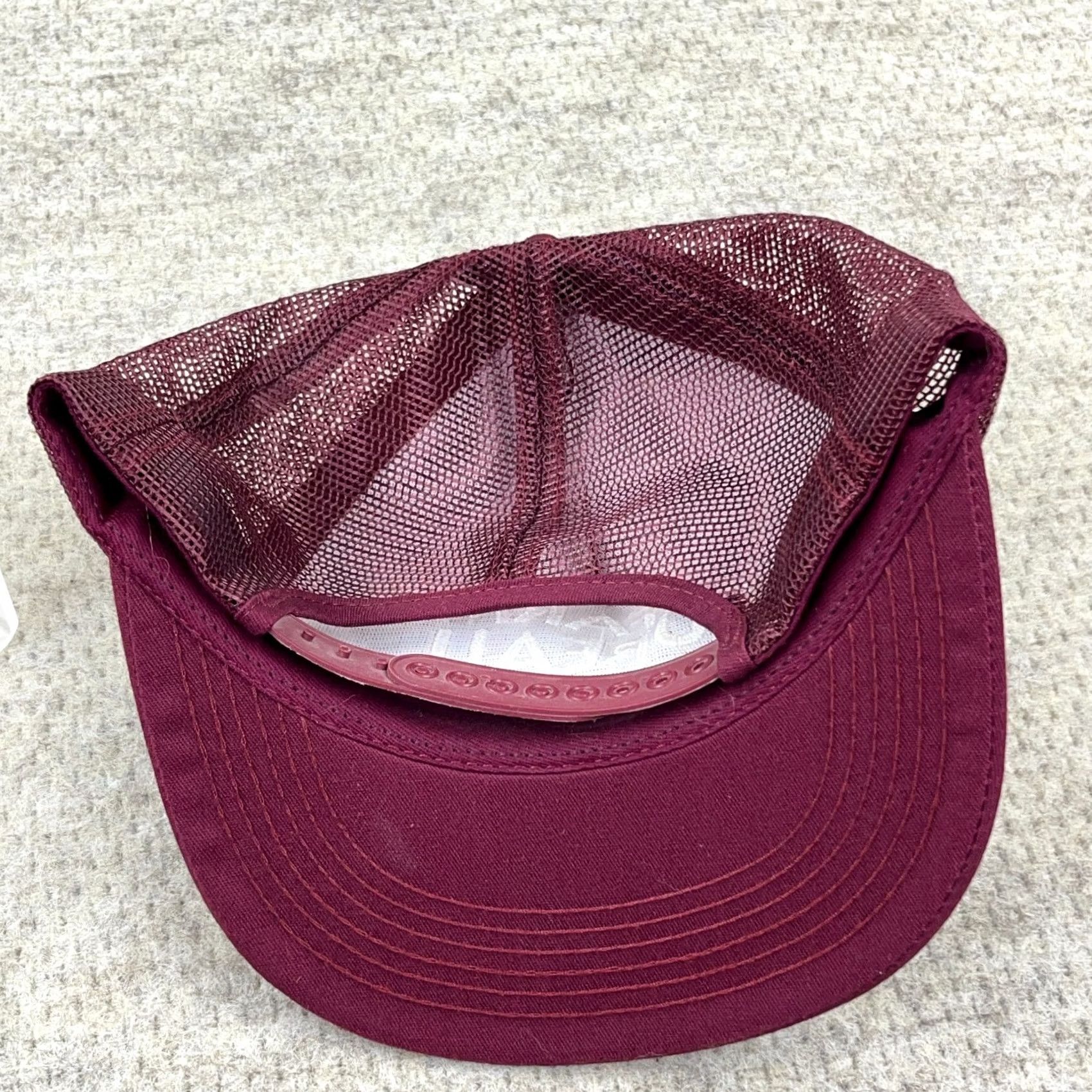 Vintage VINTAGE K Products Trucker Hat Cap Made In USA 80s Farm Bureau Virginia Maroon Size ONE SIZE - 4 Thumbnail