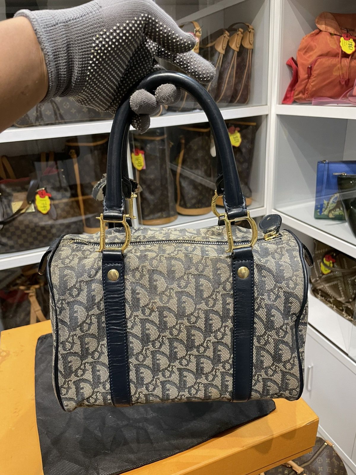 Dior AUTHENTIC CRISTIAN DIOR CANVAS BOSTON 25 HANDBAG VINTAGE Size ONE SIZE - 8 Thumbnail