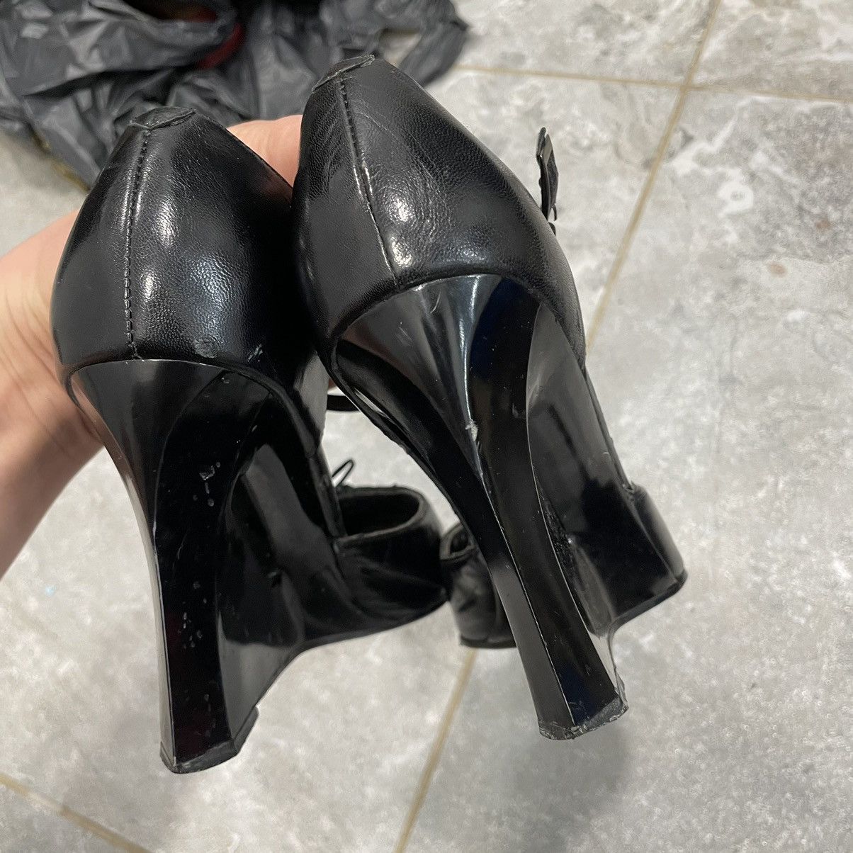 Japanese Brand × Vintage 40 cyber black Vintage vampire Spikes High Heels goth rock Size US 10 / IT 40 - 7 Thumbnail