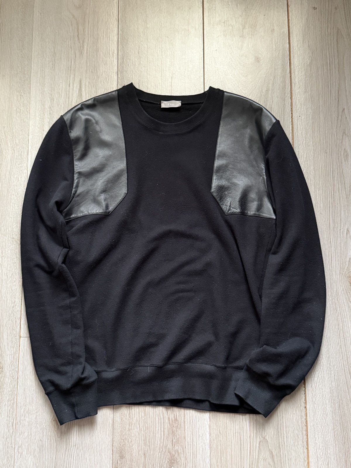 Hedi Slimane AW06 Dior Homme Leather Patch Sweater Size US M / EU 48-50 / 2 - 1 Thumbnail