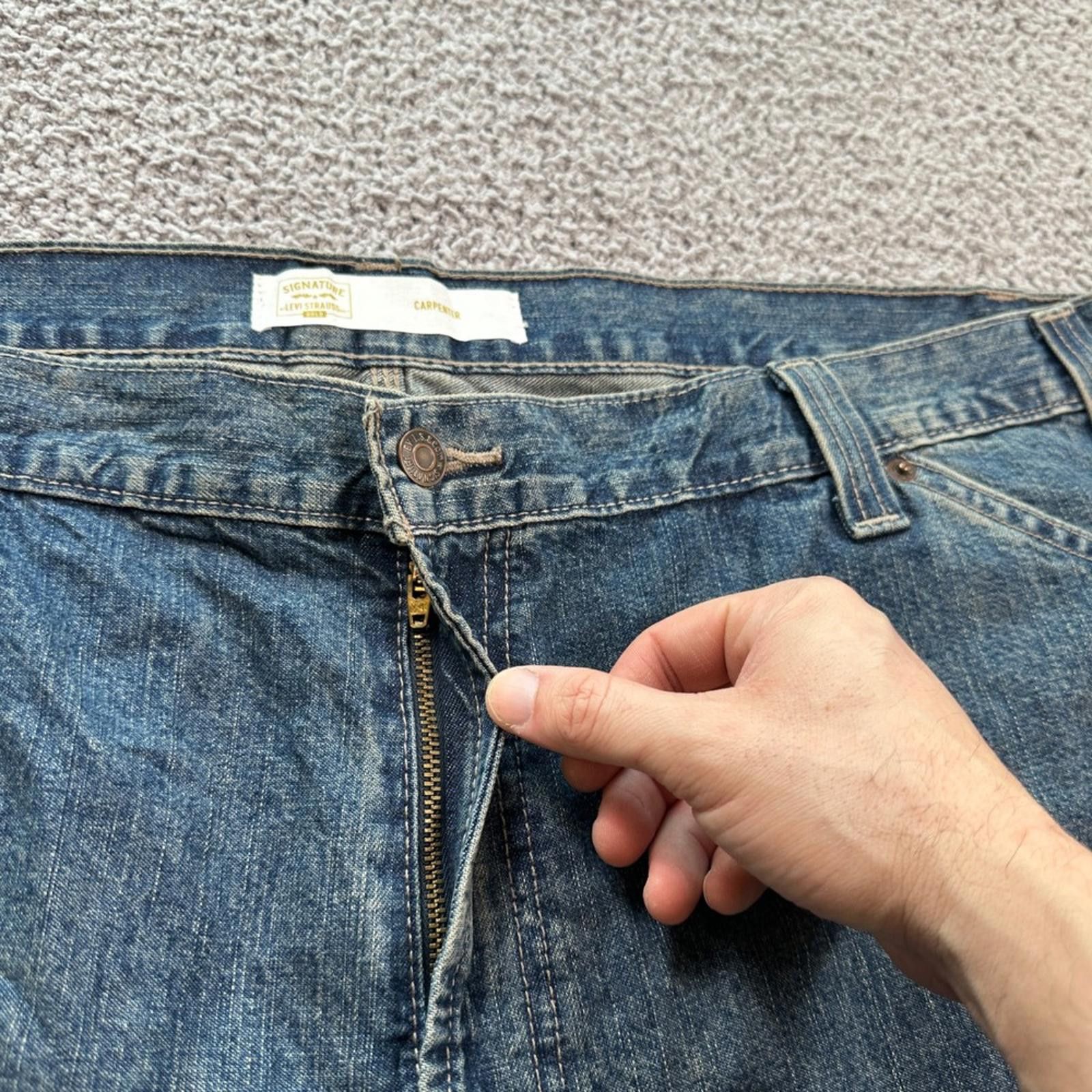 Other Signature Levi Strauss Gold Carpenter Jeans Mens 46x34 Blue Size US 44 / EU 60 - 6 Thumbnail