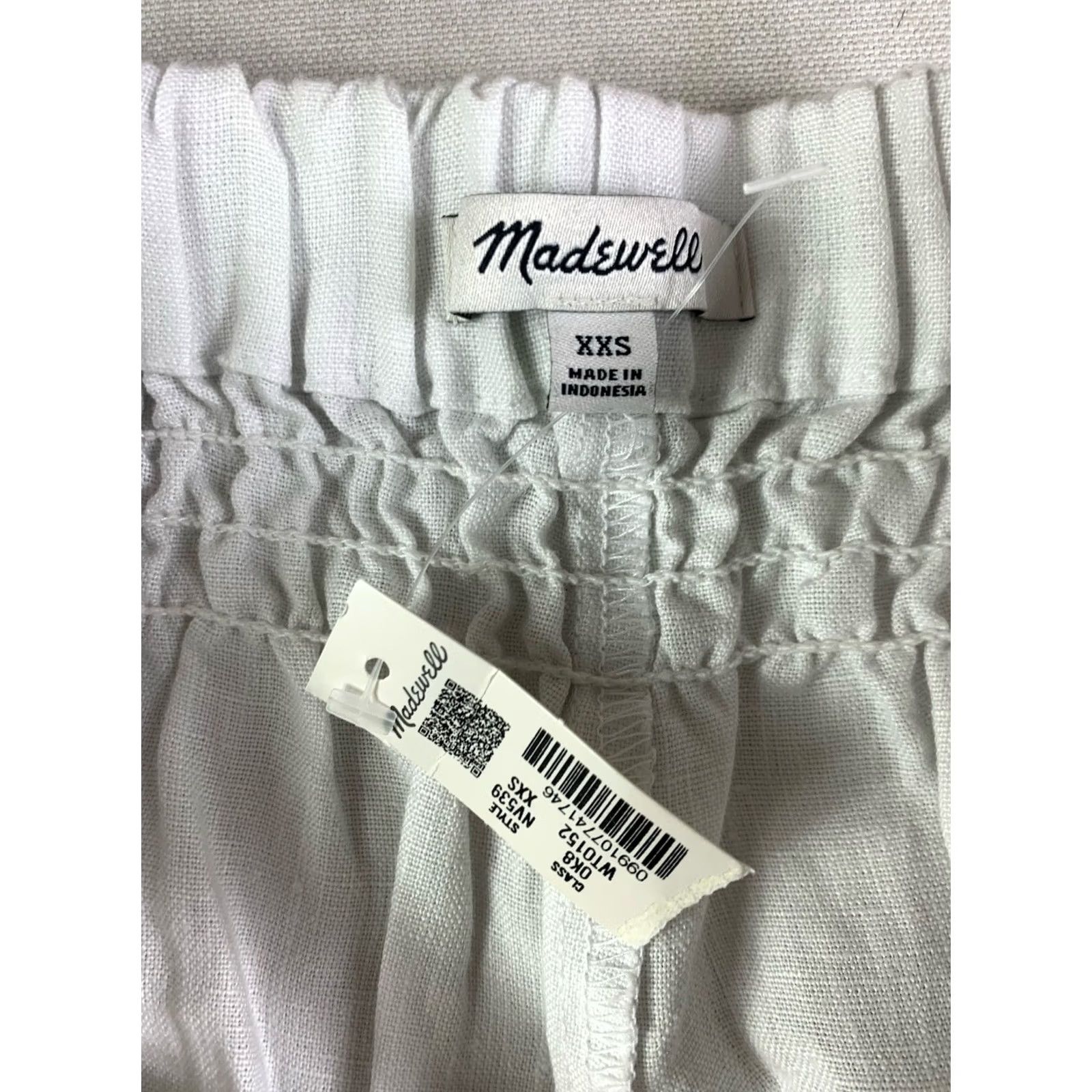 Madewell Madewell Pants Cropped Linen White Pull On Wide-Leg 2XS 26x25 Women Comfort Pockets Elastic Waist | NV539 Size 24" / US 00 / IT 34 - 6 Thumbnail